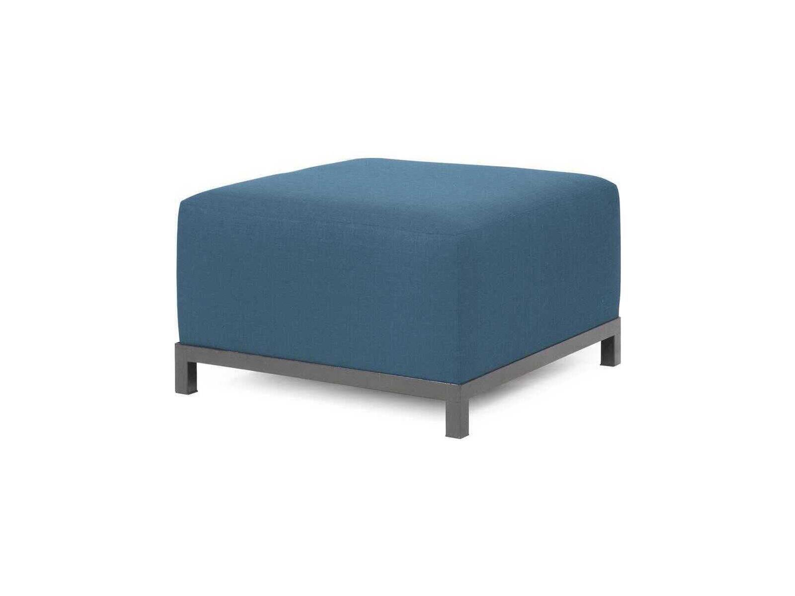 Howard Elliott Outdoor Axis Seascape Turquoise Fabric Cushion Ottoman