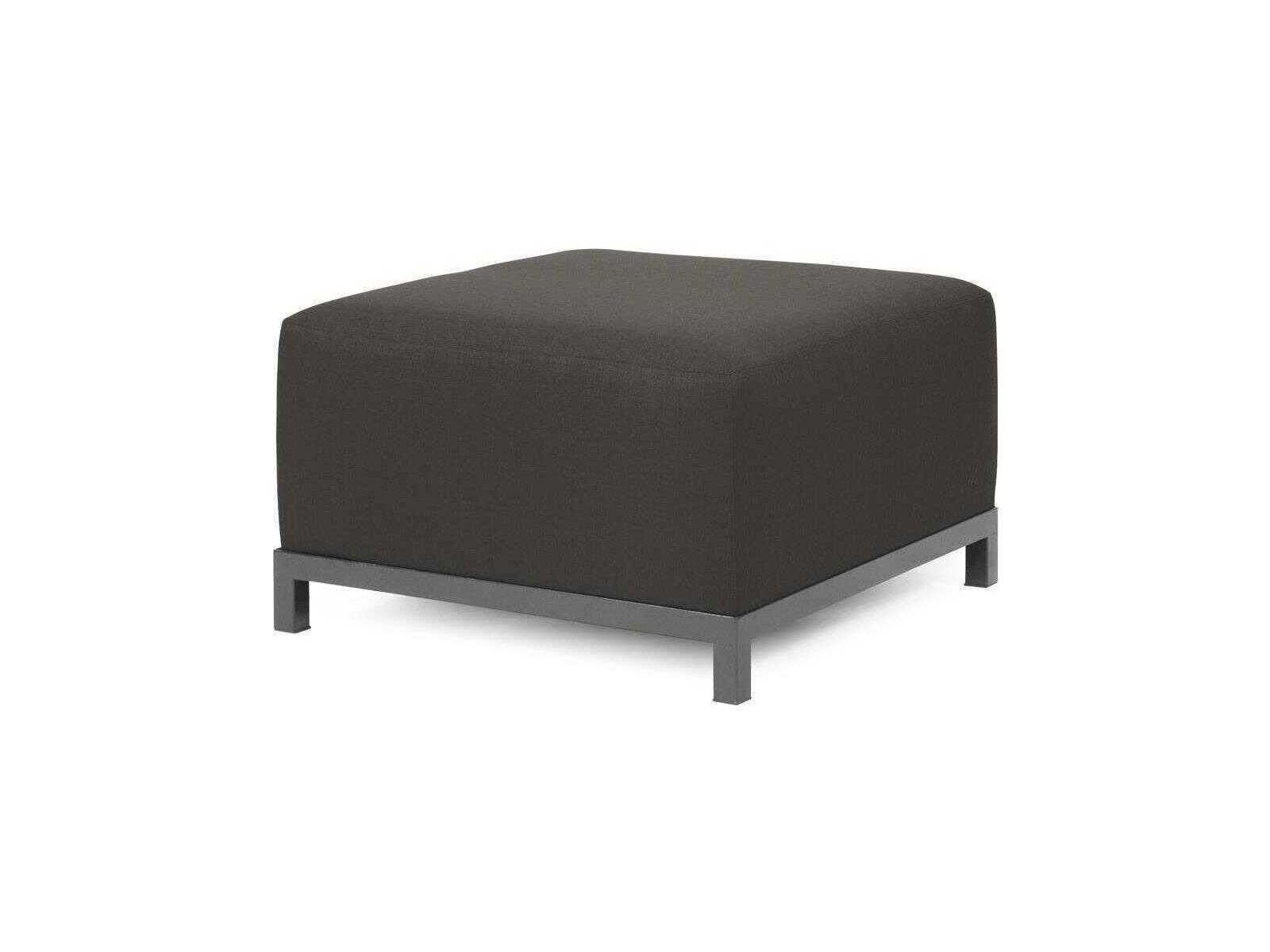 Howard Elliott Outdoor Axis Seascape Charcoal Fabric Cushion Ottoman