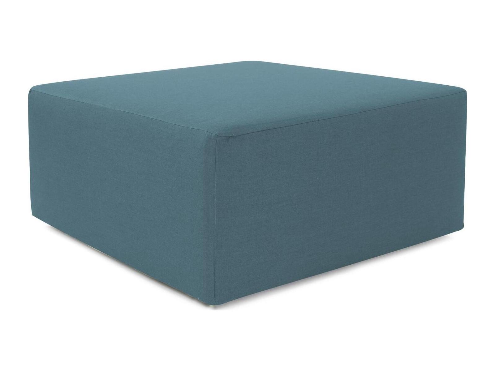 Howard Elliott Outdoor Universal Seascape Turquoise Fabric Cushion Ottoman