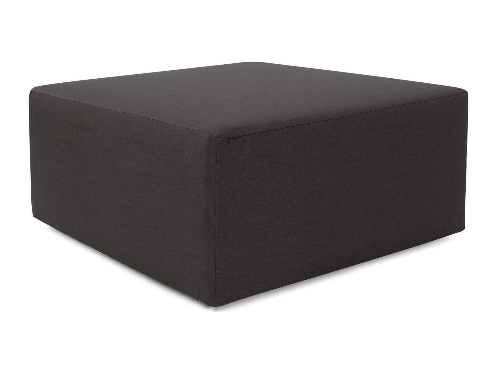 Howard Elliott Outdoor Universal Seascape Charcoal Fabric Cushion Ottoman