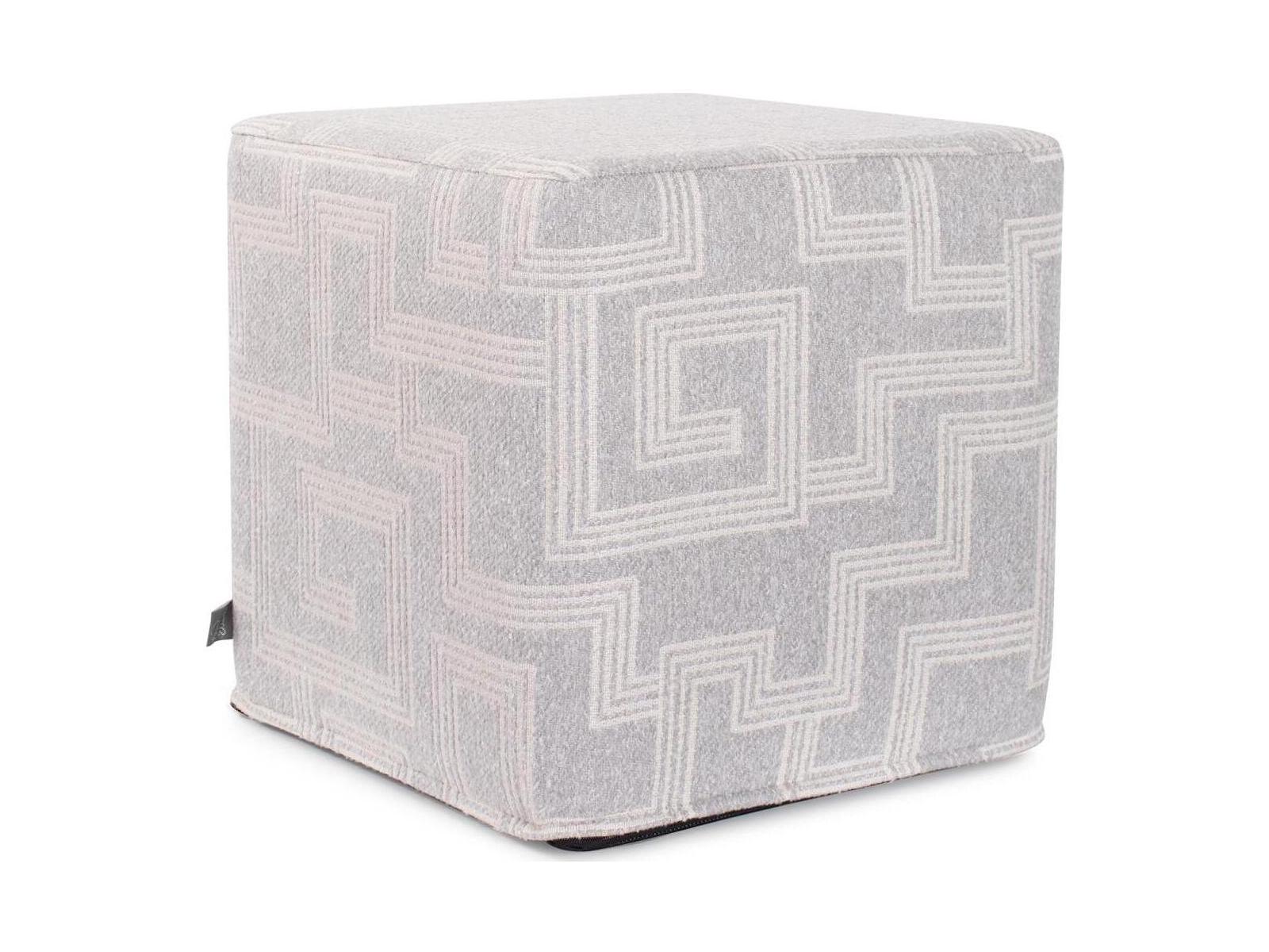 Howard Elliott Outdoor No Tip Syros Fog Fabric Cushion Ottoman
