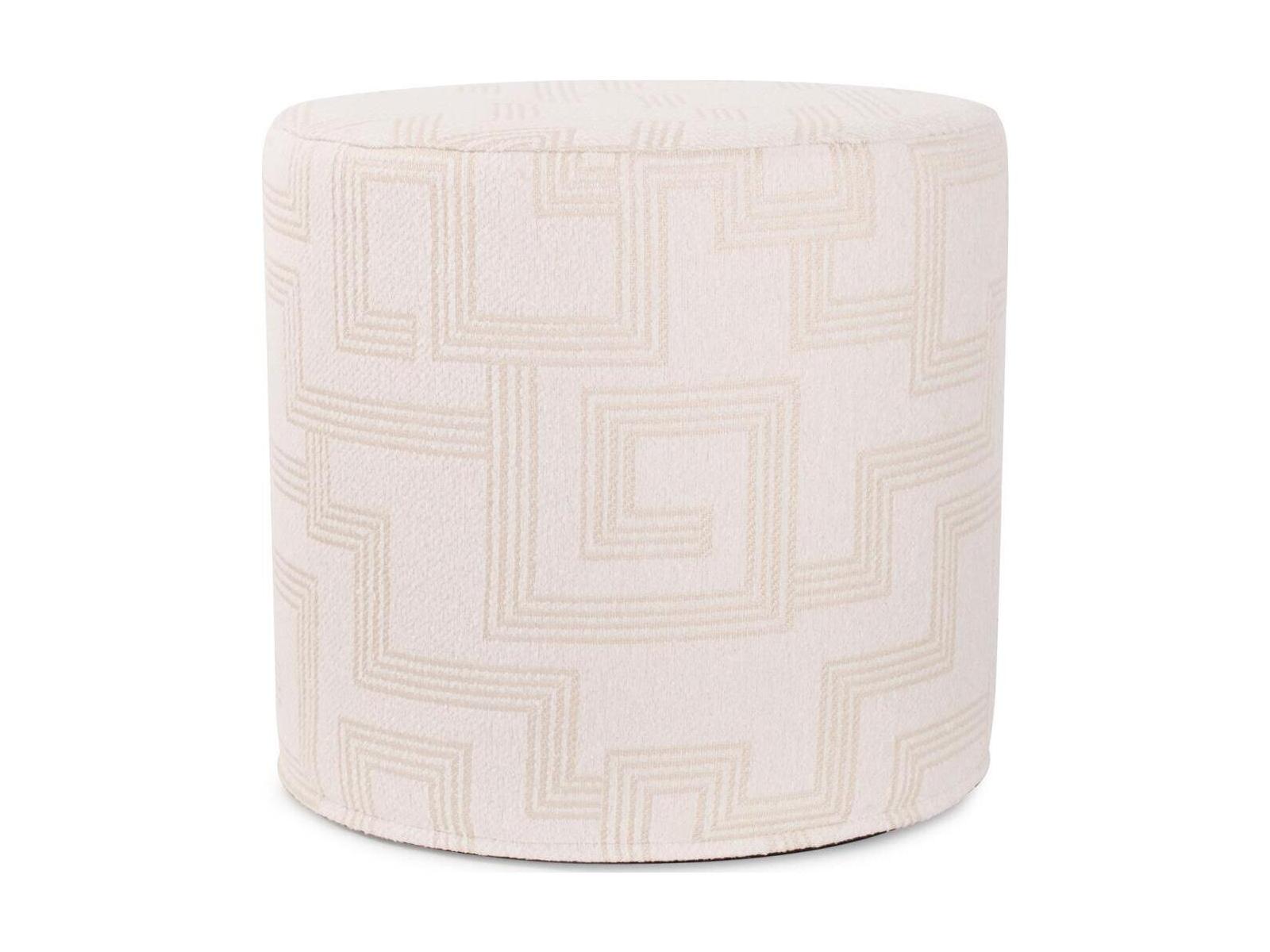 Howard Elliott Outdoor No Tip Syros Natural Fabric Cushion Ottoman