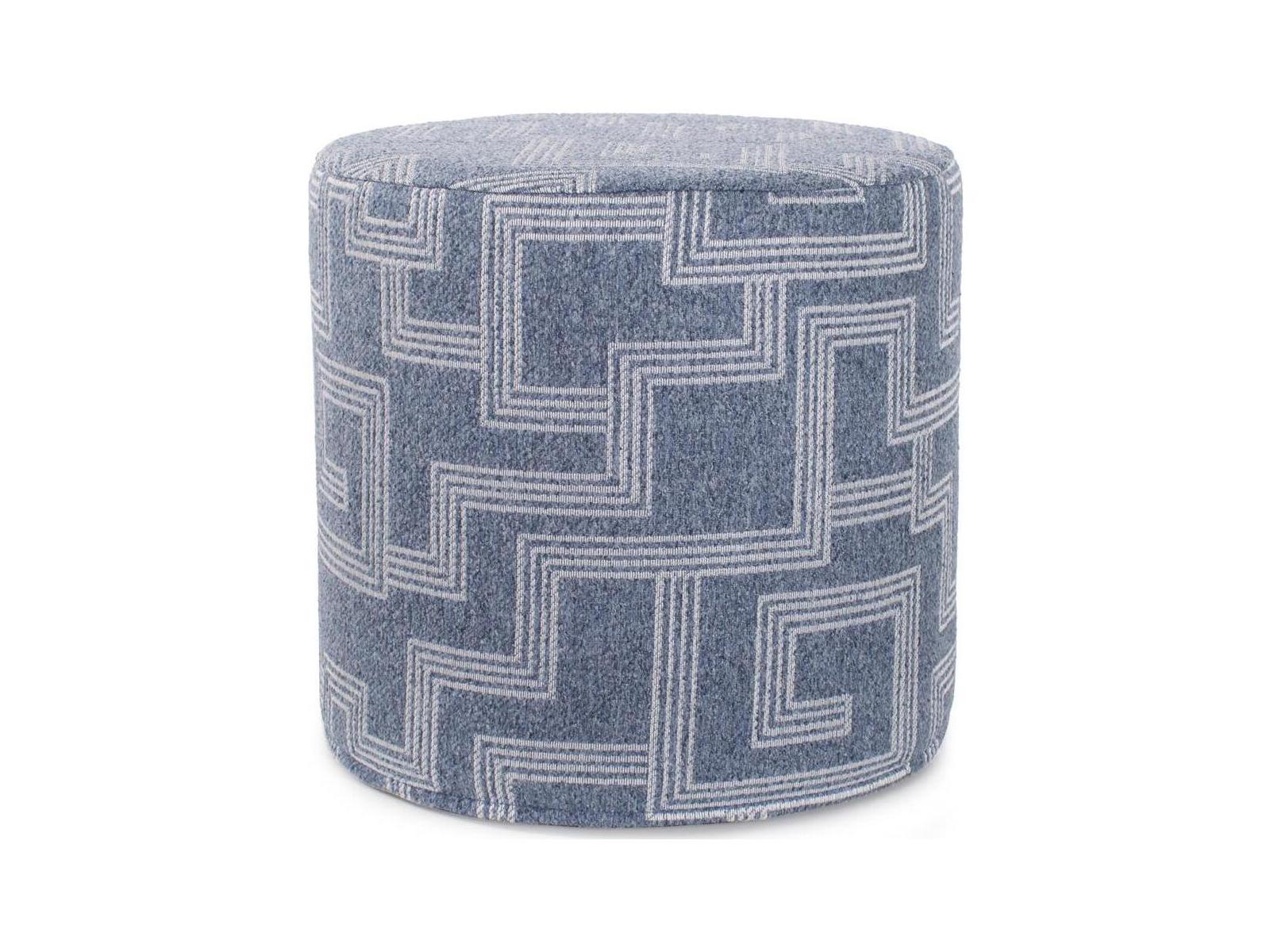 Howard Elliott Outdoor No Tip Syros Denim Fabric Cushion Ottoman