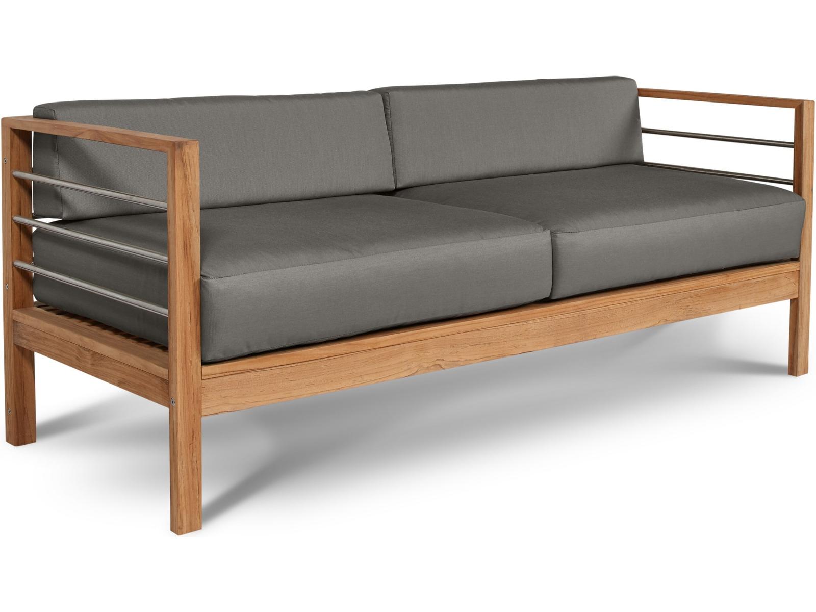 HiTeak Soho Wood Charcoal Teak Cushion Sofa