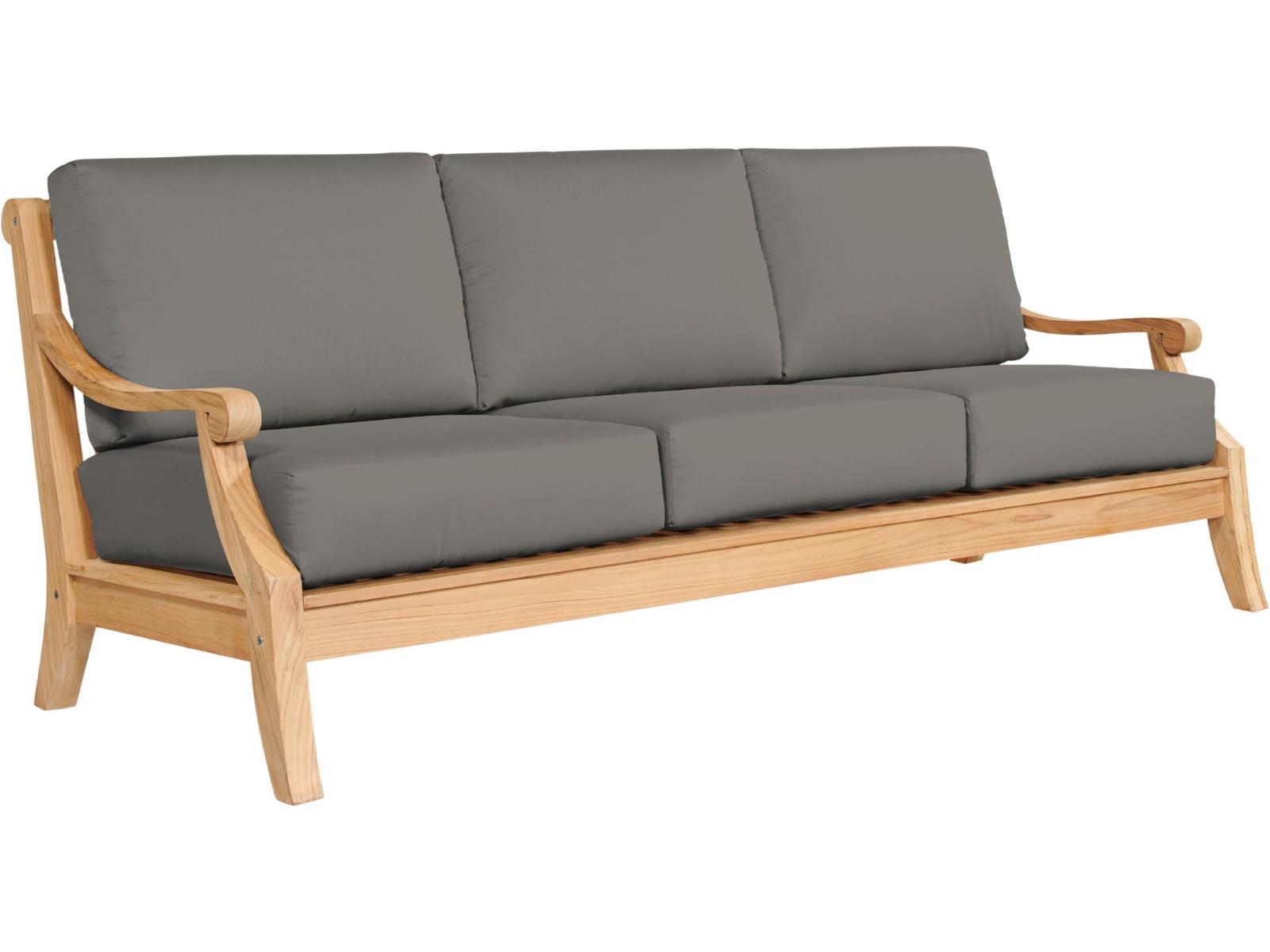 HiTeak Sonoma Wood Charcoal Teak Cushion Sofa