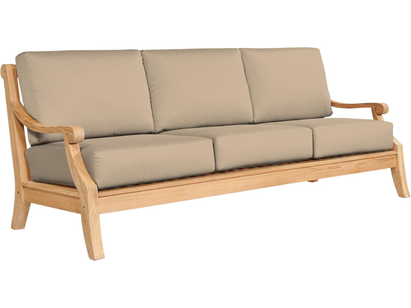 HiTeak Sonoma Wood Fawn Teak Cushion Sofa
