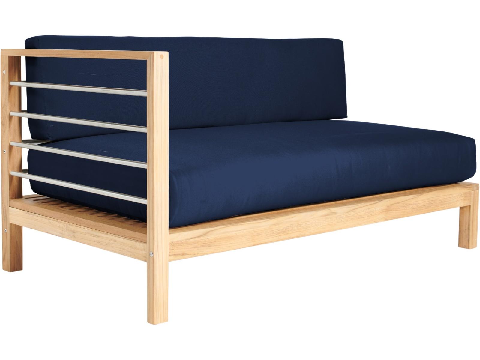 HiTeak Soho Wood Navy Teak Cushion Sofa