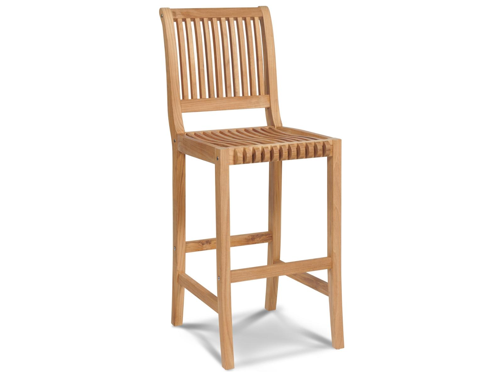 HiTeak Palm Wood Teak Bar Stool