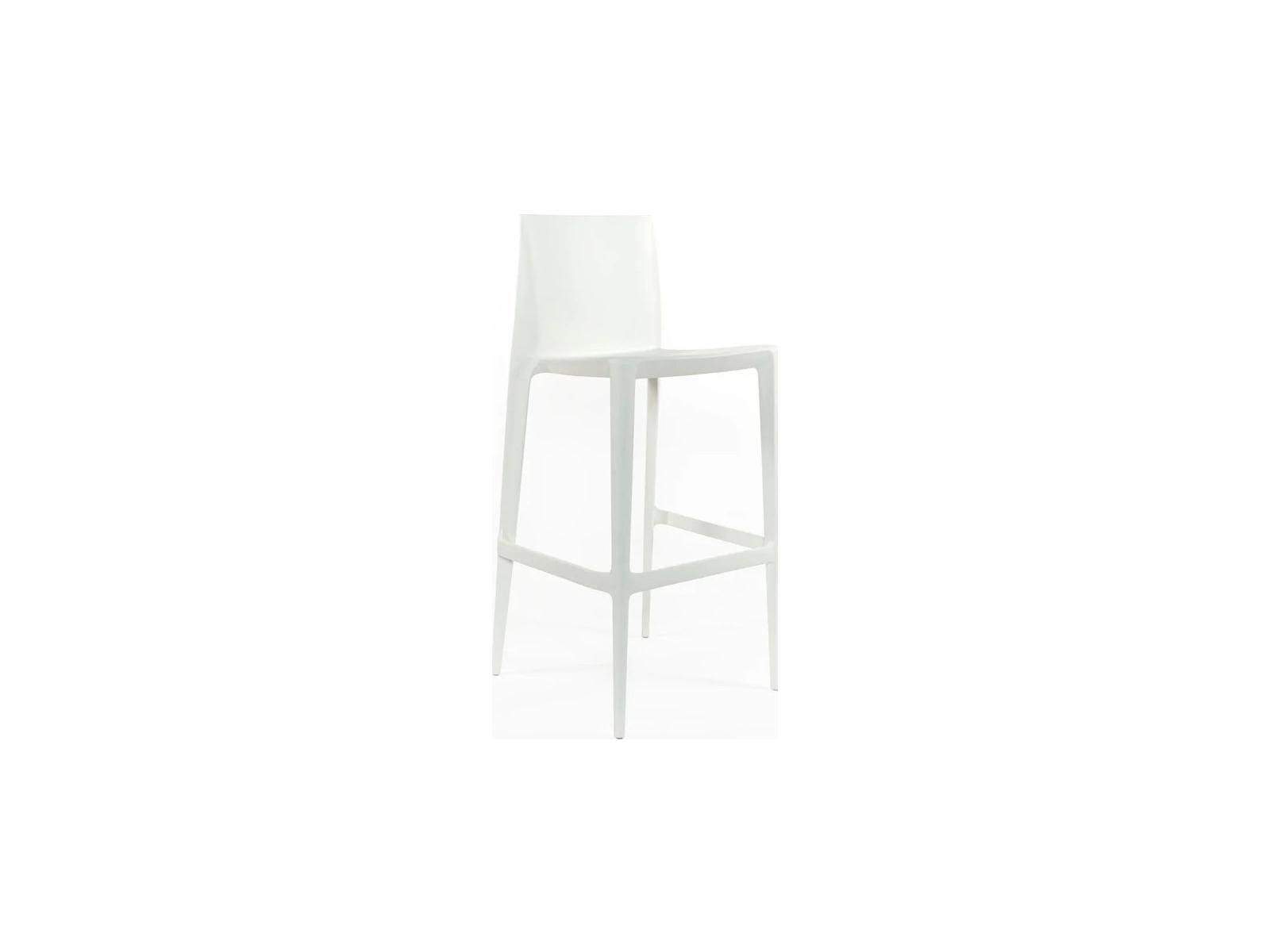 Heller Outdoor Bellini White Recycled Plastic Bar Stool - Pack of 2