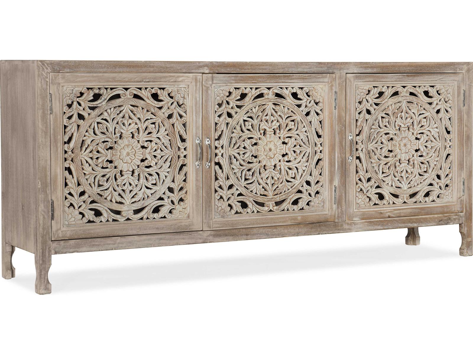 Hooker Furniture 80" Hardwood Light Wood Media Console