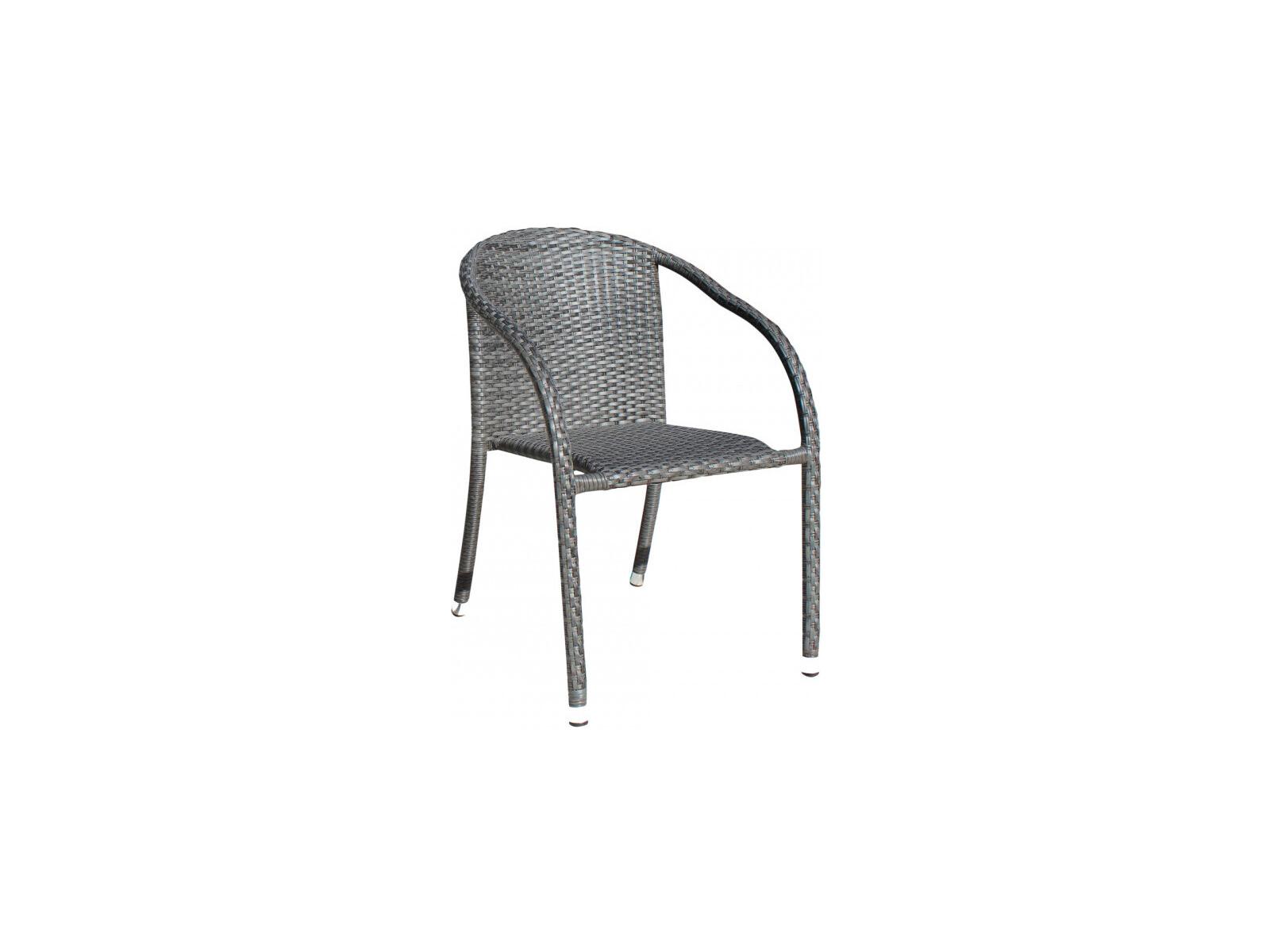 Hospitality Rattan Outdoor Ultra Grey Woven Stackable Dining Arm Chair