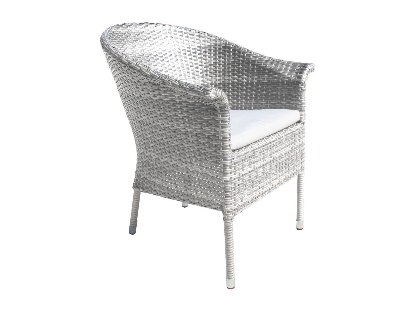 Hospitality Rattan Outdoor Athens Whitewash Woven Dining Arm Chair