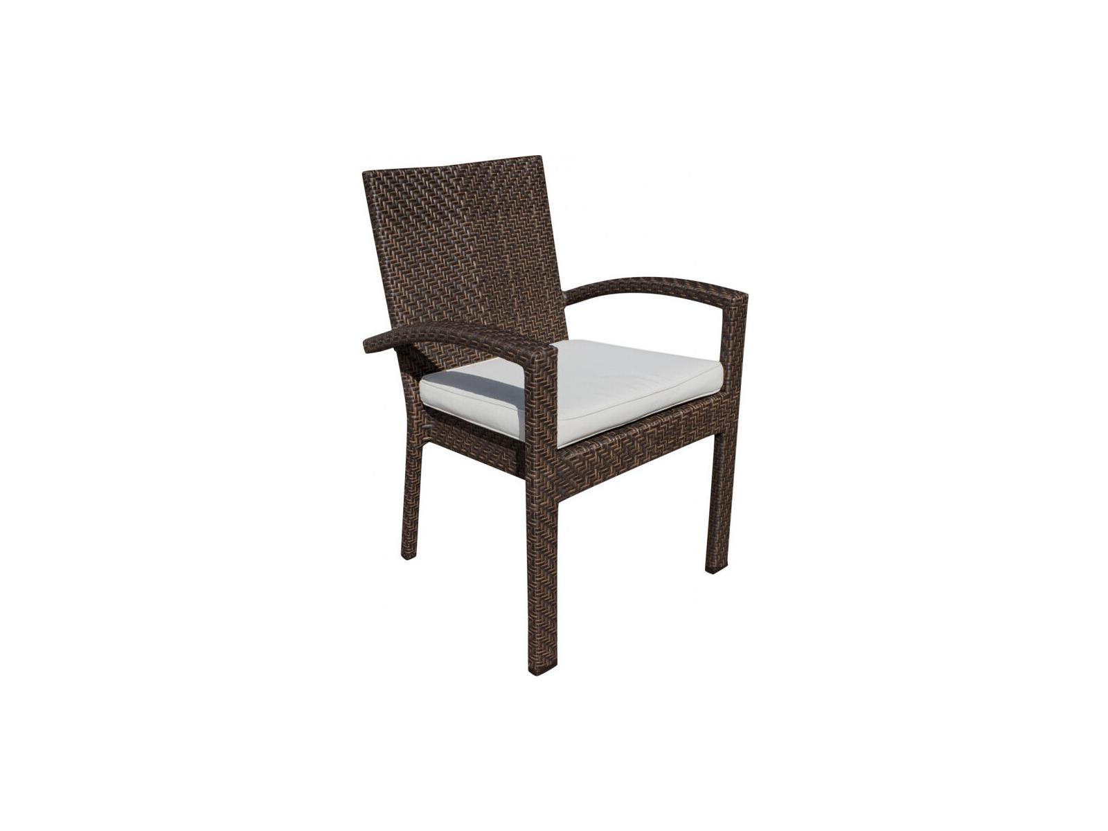 Hospitality Rattan Outdoor Atlantis Rehau Fiber In A Java Brown Finish Aluminum Cushion Dining Chair