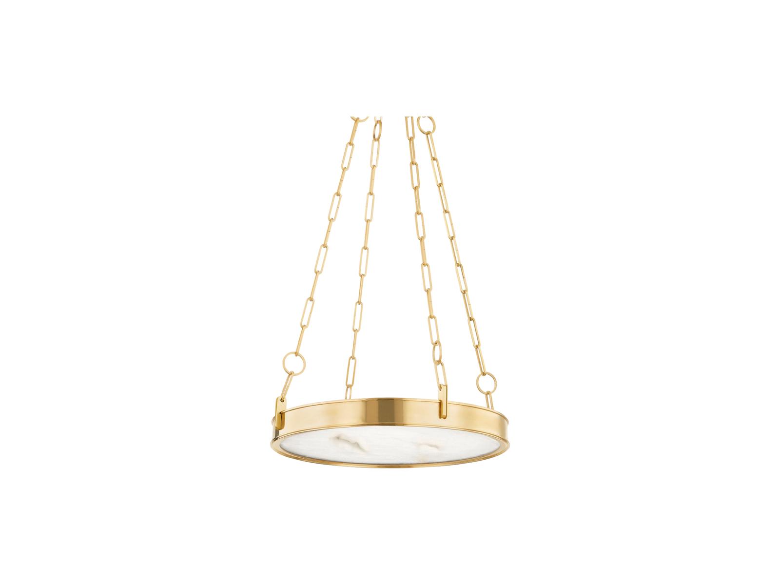 Hudson Valley Kirby 1-Light Aged Brass White LED Round Chandelier