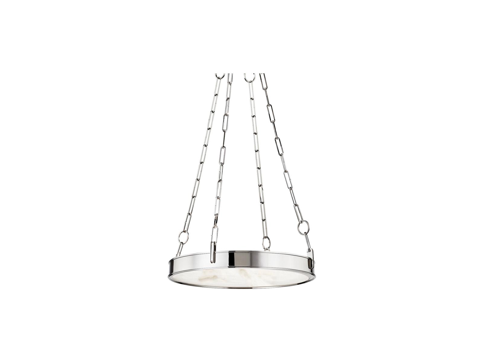 Hudson Valley Kirby 1-Light Polished Nickel White LED Round Chandelier