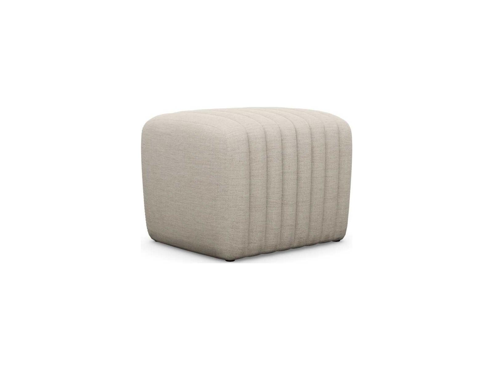 Interlude Home Channel Bluff Beige Upholstered Ottoman