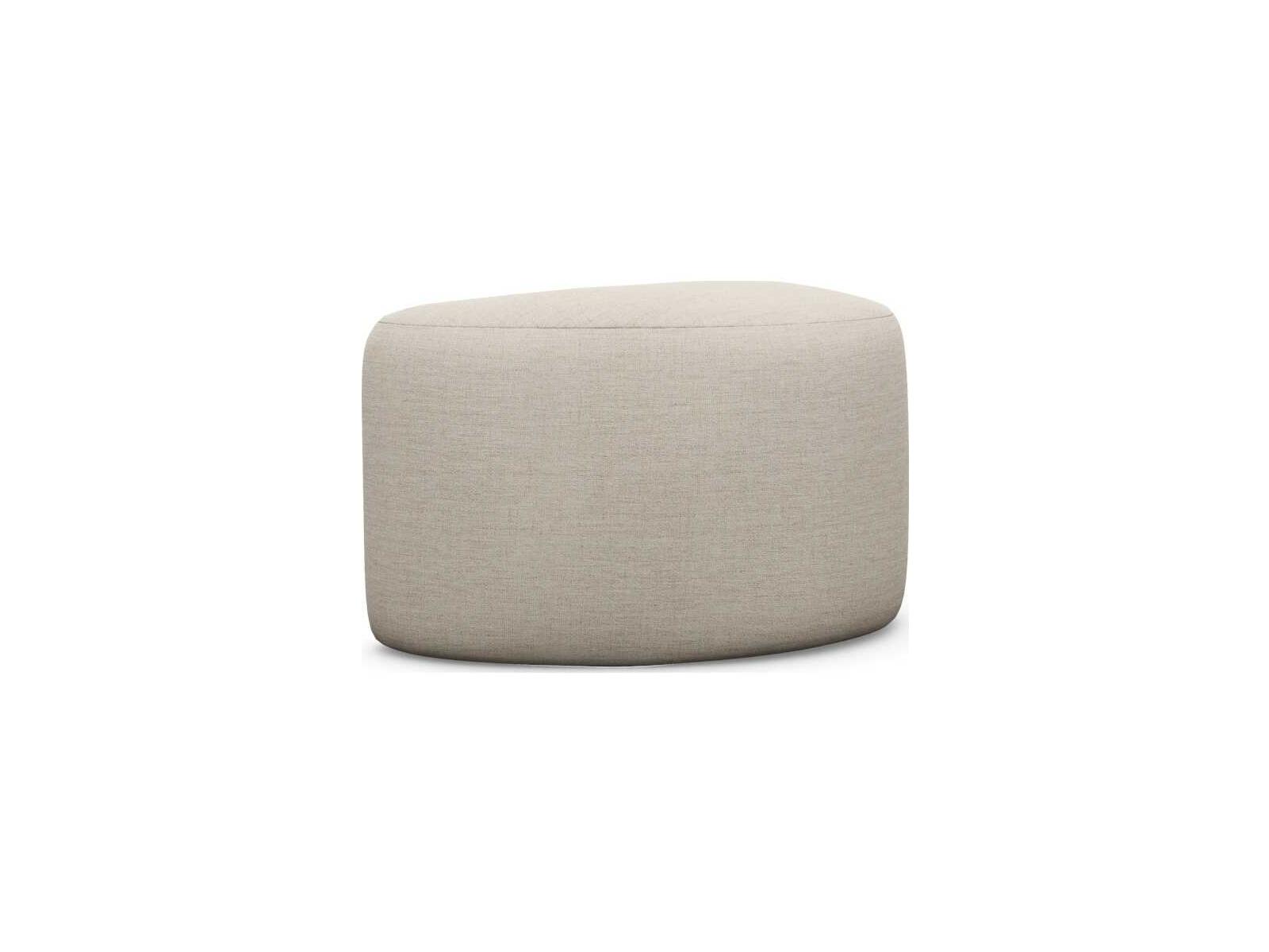 Interlude Home Carlisle Bluff Beige Upholstered Ottoman