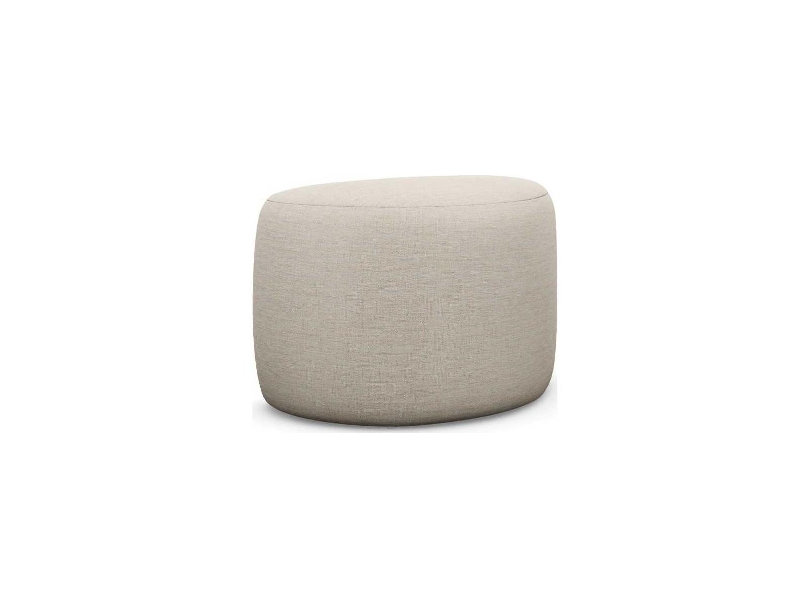 Interlude Home Carlisle Bluff Beige Upholstered Ottoman