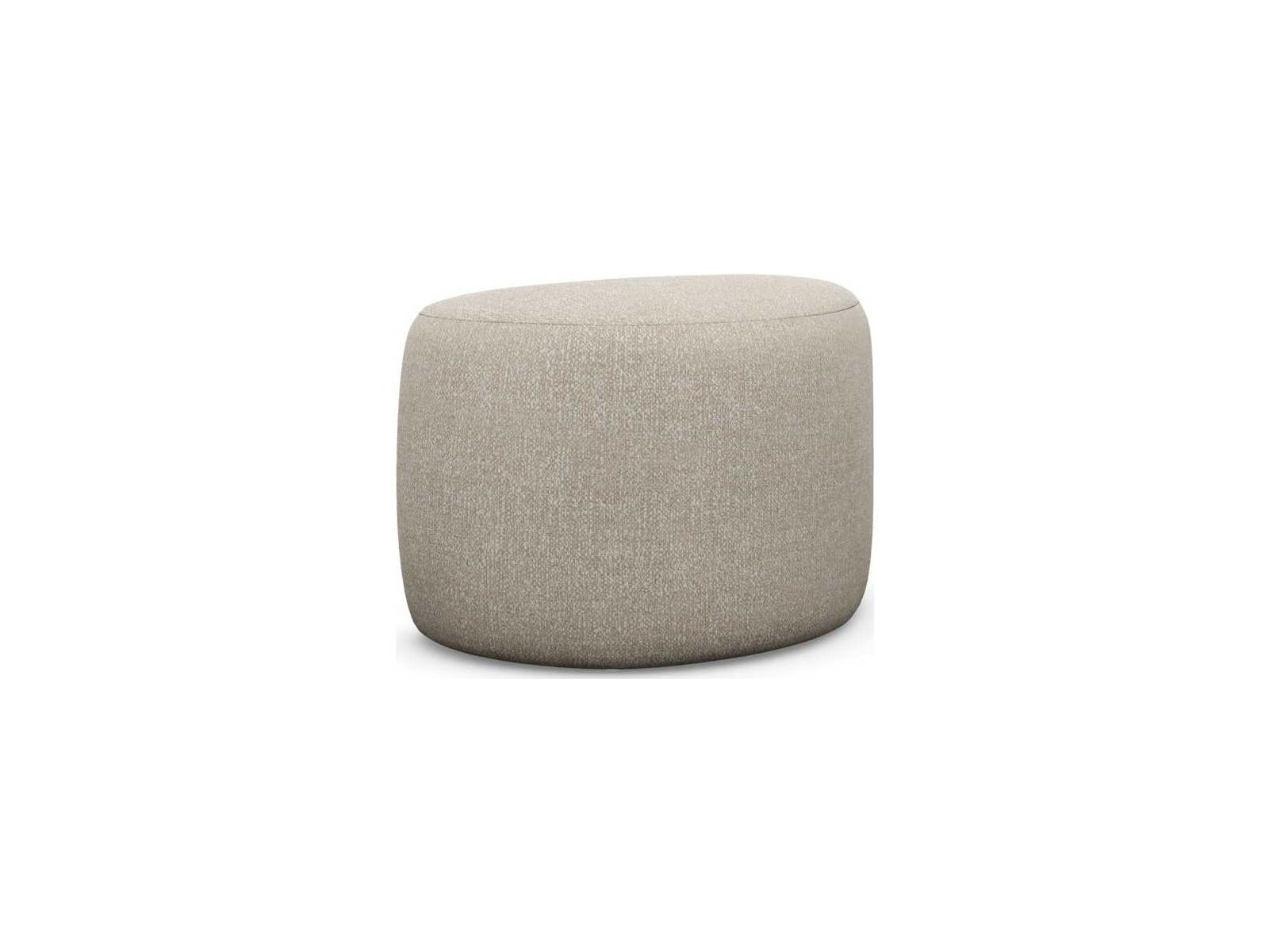 Interlude Home Carlisle Wheat Beige Upholstered Ottoman