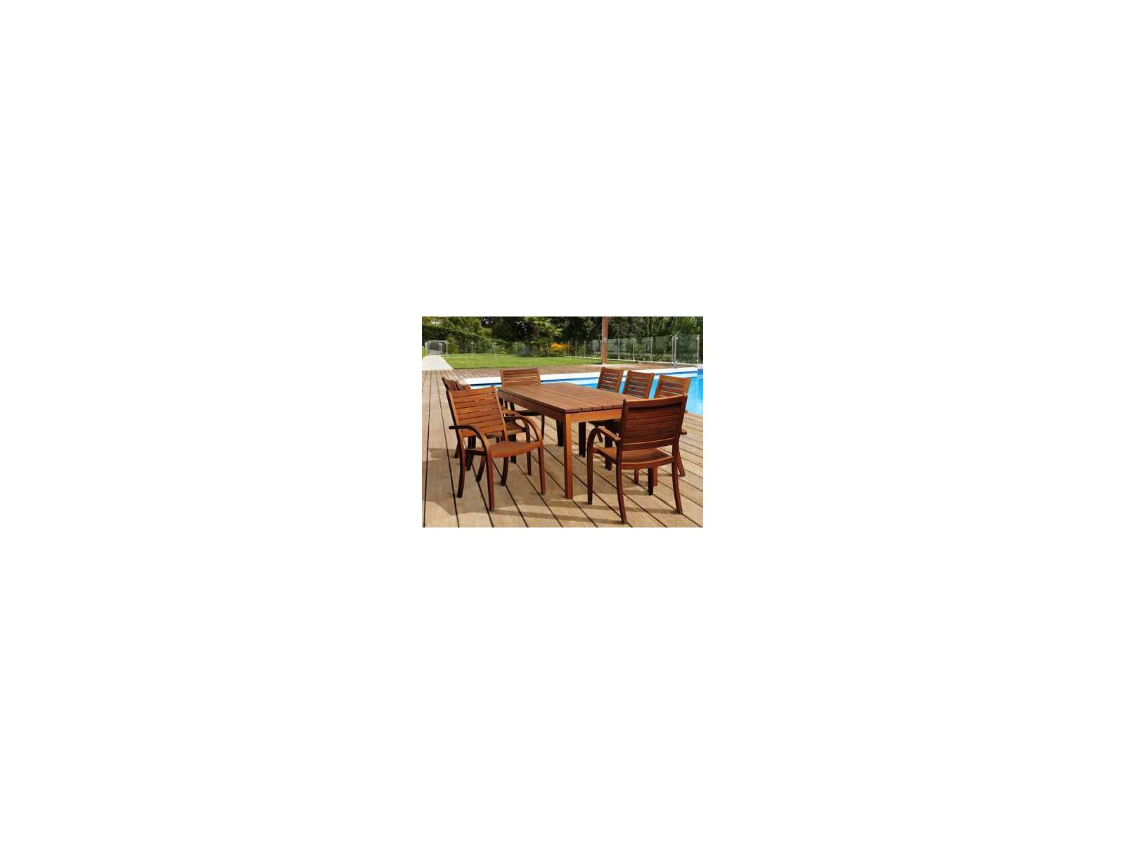 International Home Miami Amazonia Eucalyptus Rectangular Nine Piece Freeman Patio Dining Set