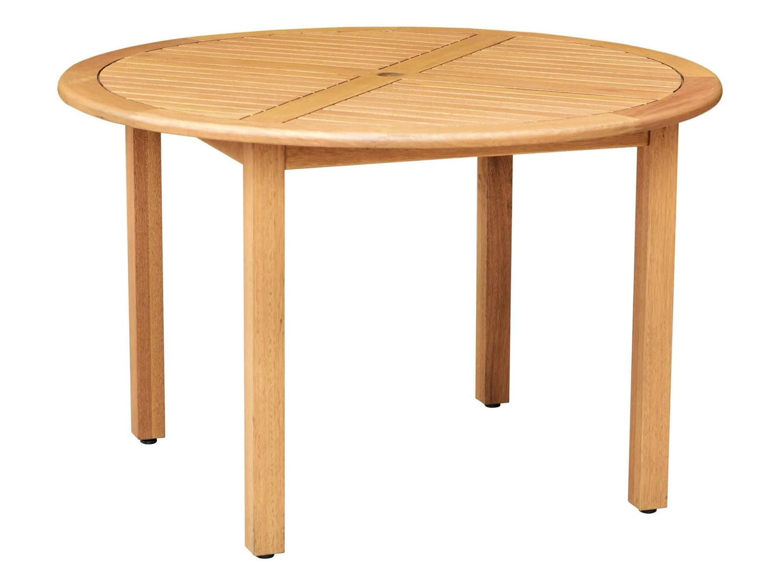 International Home Miami Amazonia Austin Wood Round Outdoor Patio Dining Table with Umbrella Hole