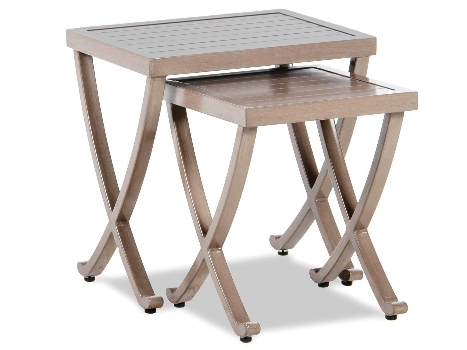 Inspired Visions Madison Cobblestone Aluminum Rectangular End Table