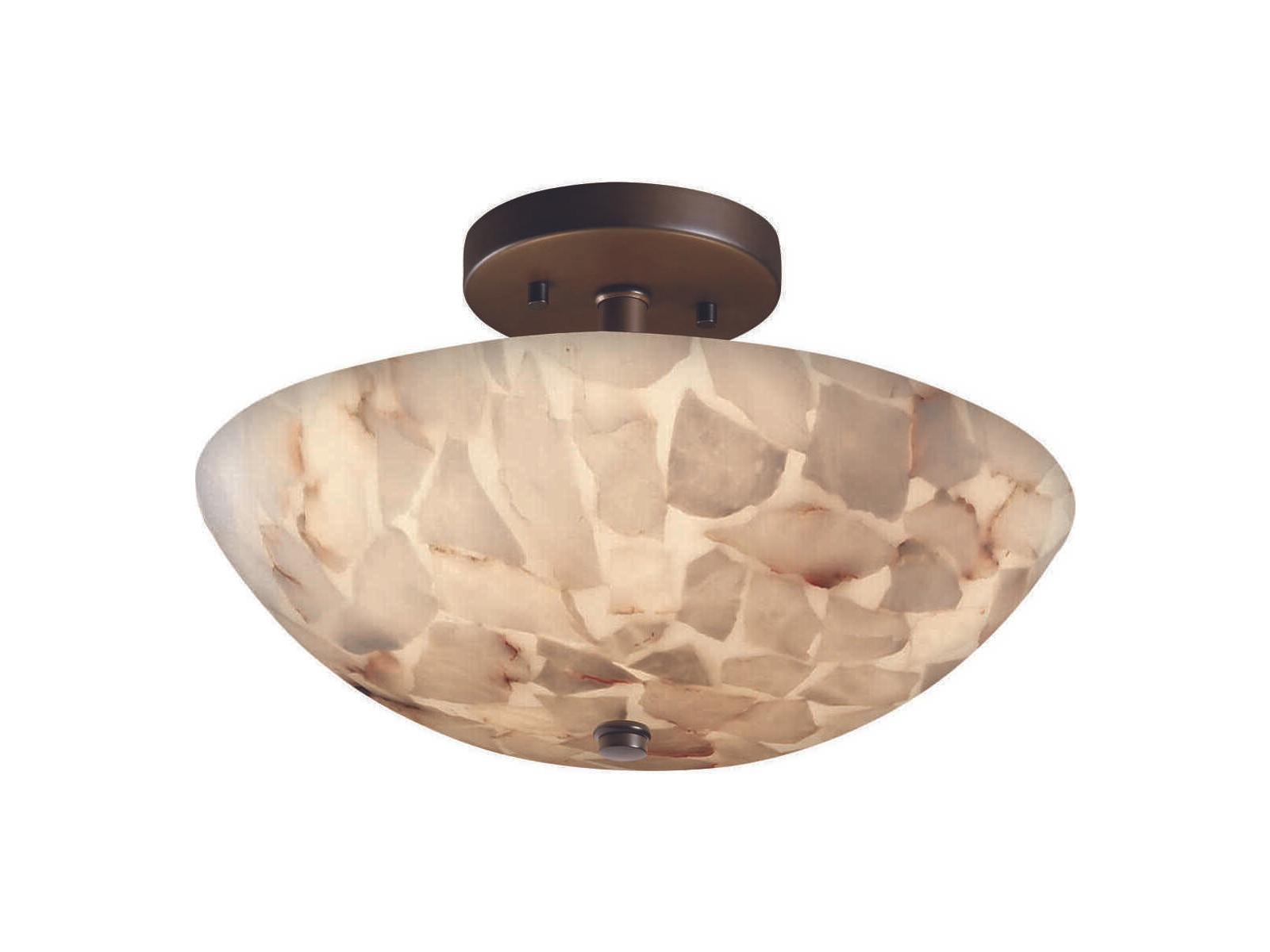 Justice Design Group Alabaster Rocks 2-Light Round Semi Flush Mount ...