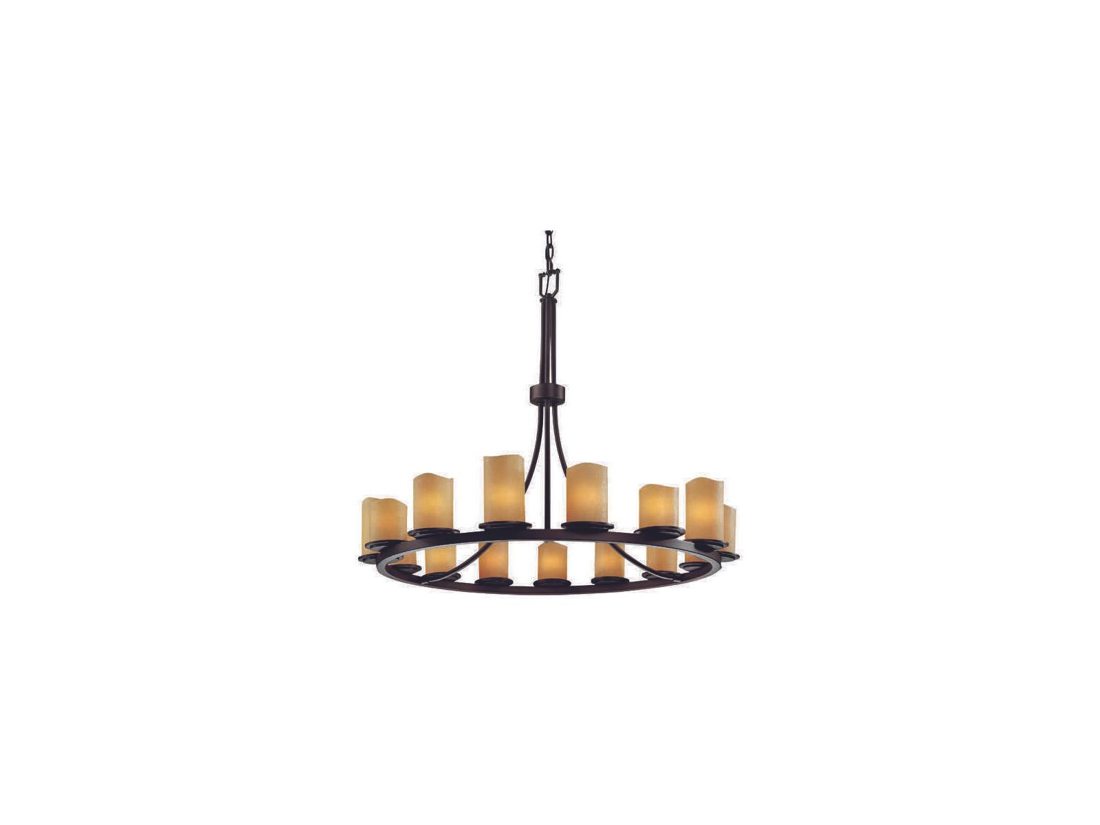 Justice Design Group Candlearia 15-Light Bronze Cylinder Chandelier