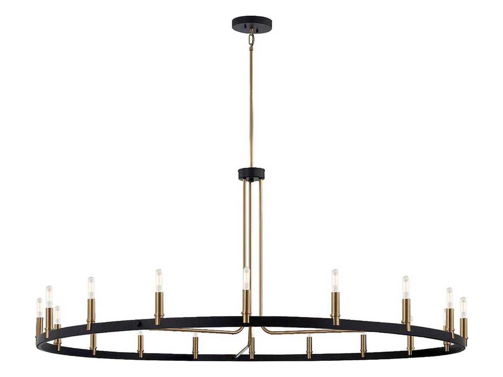 Justice Design Group 18-Light8-Light Matte Black Brass Chandelier