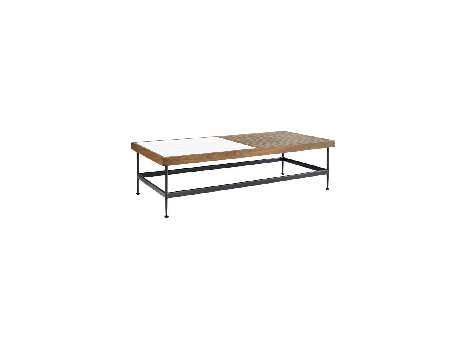 Jensen Outdoor Furniture Jett IPE 60" x 25" Rectangular Coffee Table with 1 LPE & 1 White HPL Top