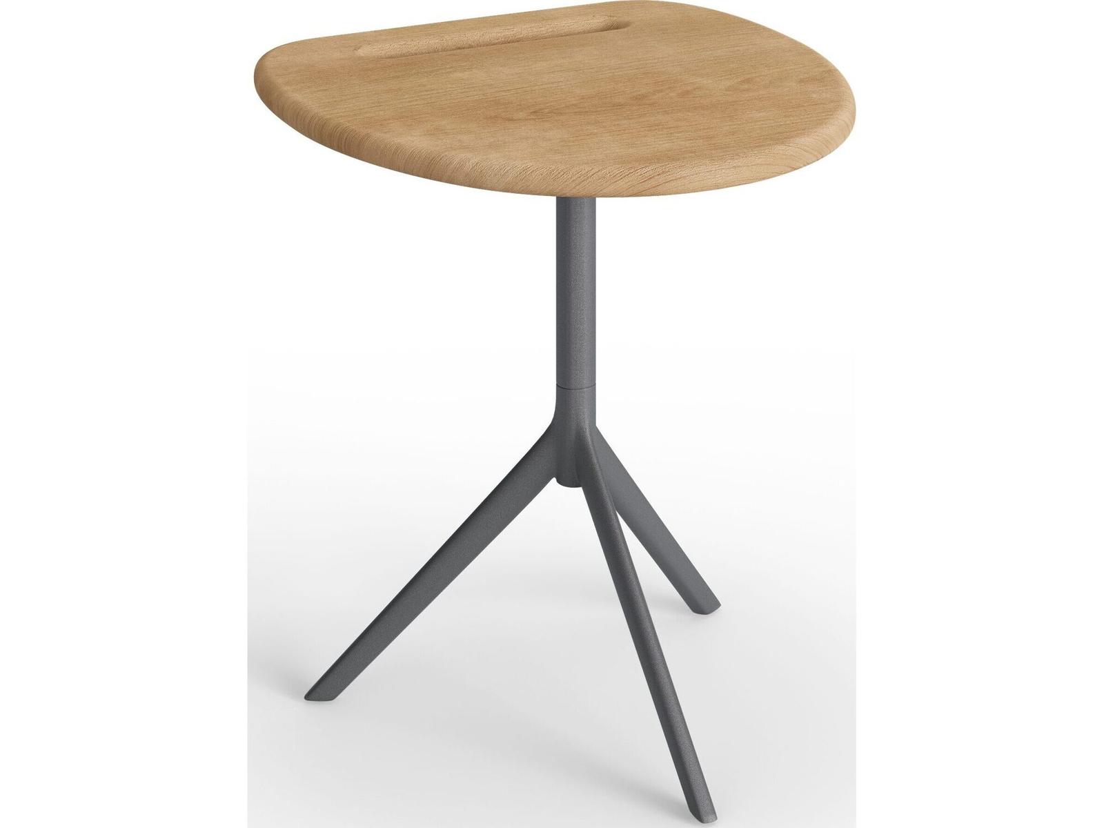 Jensen Outdoor Furniture Foundations IPE Arc 16" Side Table with Teak Top/ Slate