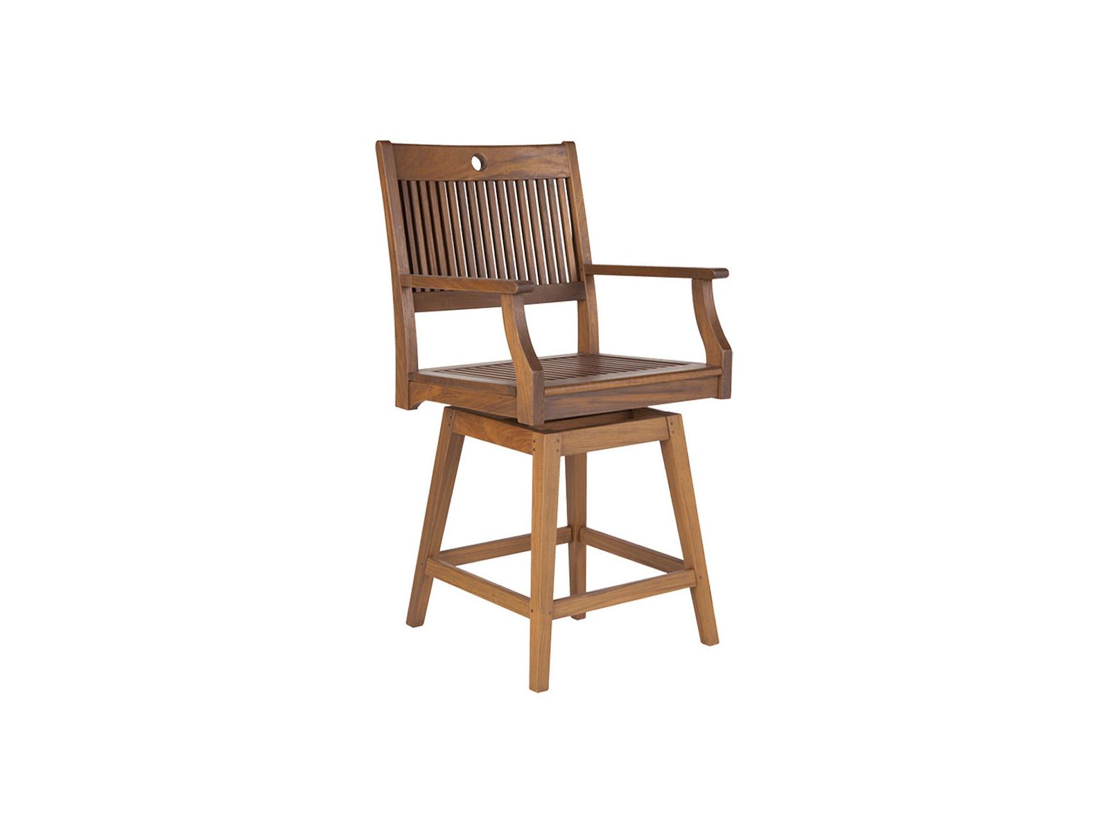 Jensen Outdoor Furniture Opal IPE Swivel Counter Height Arm Chair