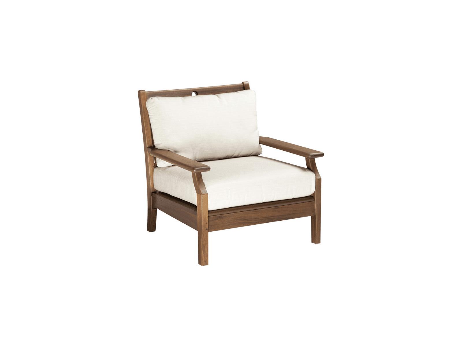 Jensen Outdoor Furniture Opal IPE Lounge Chair with Low Back Cushions