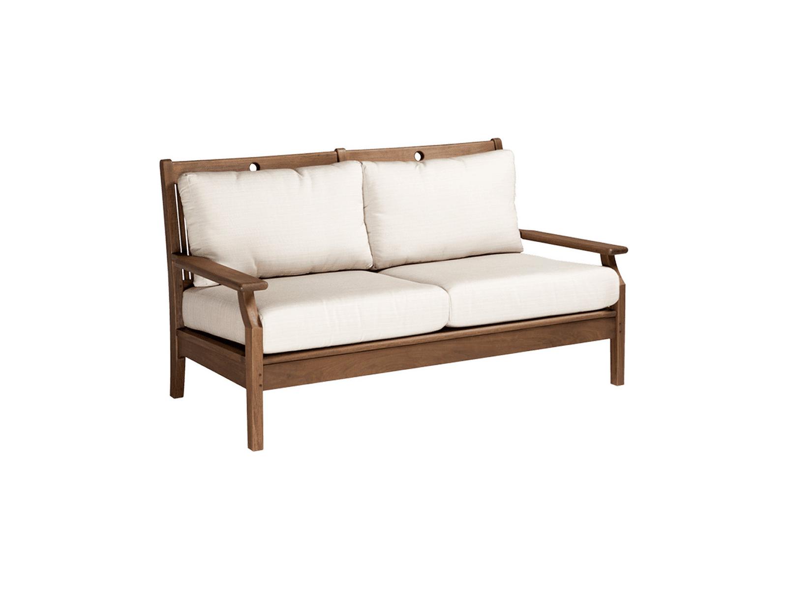 Jensen Outdoor Furniture Opal IPE Loveseat with Hi Back Cushions