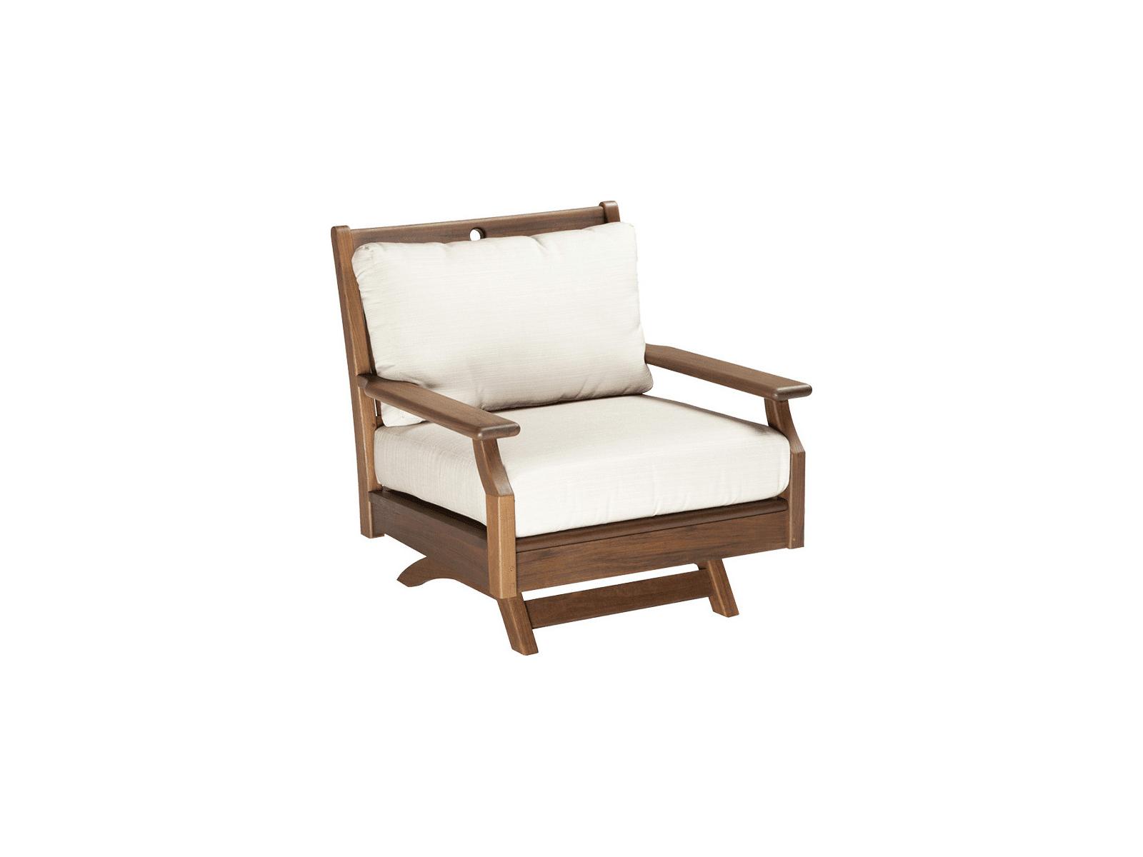 Jensen Outdoor Furniture Opal IPE Swivel Rocker with Hi Back Cushions
