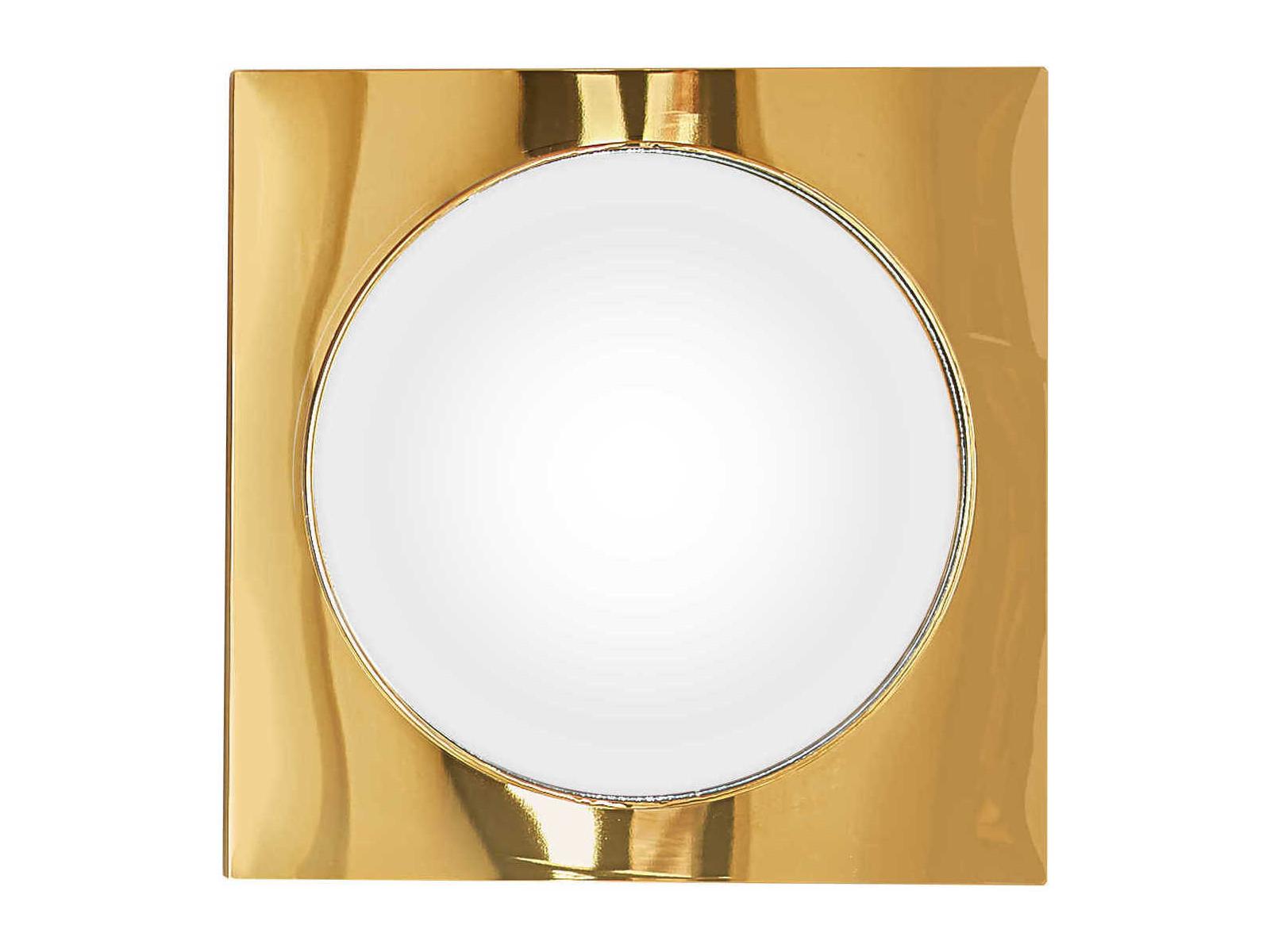 Jonathan Adler Globo Polished Brass Square Wall Mirror