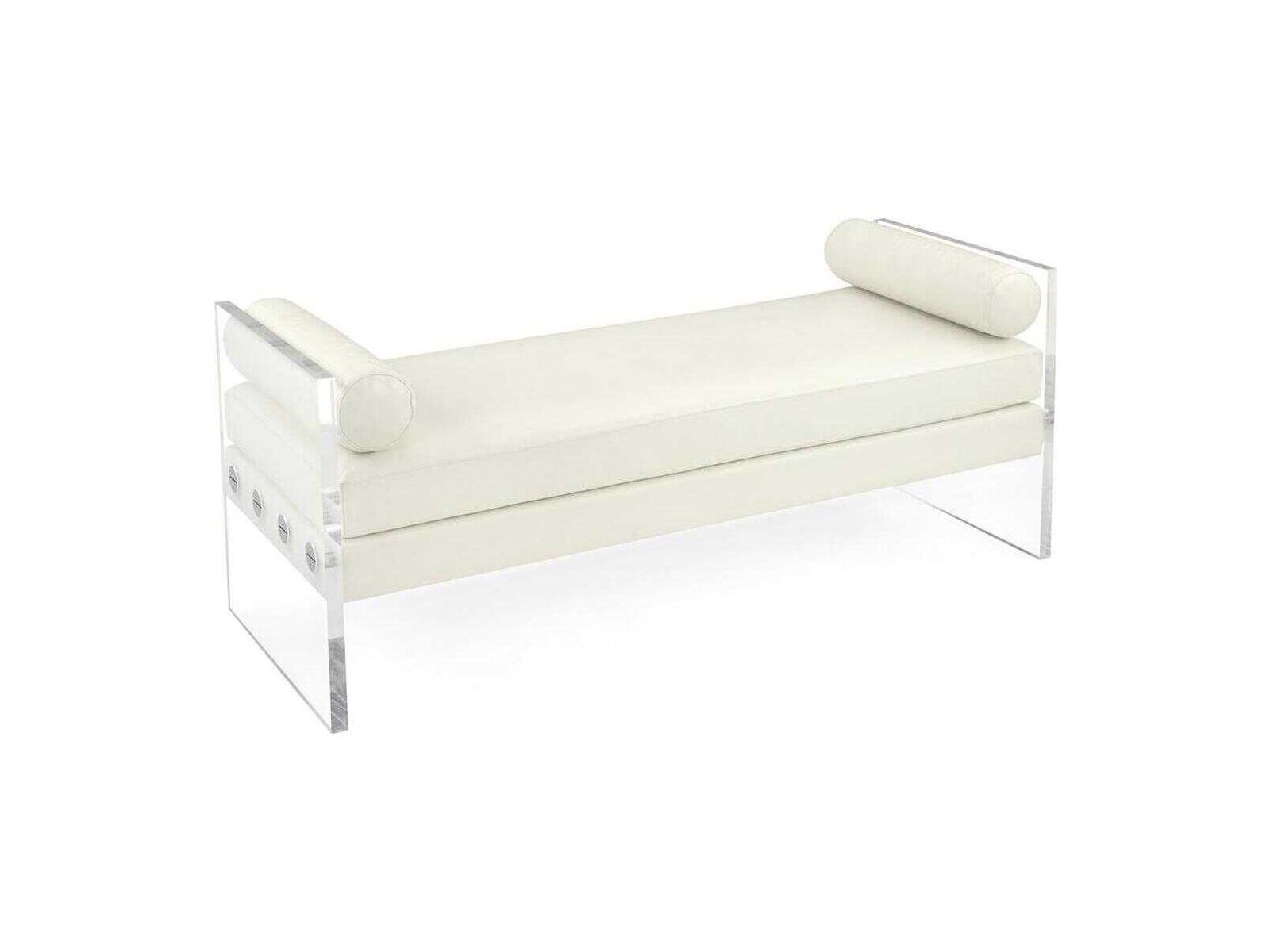 John Richard Mark McDowell New White Leather Accent Bench