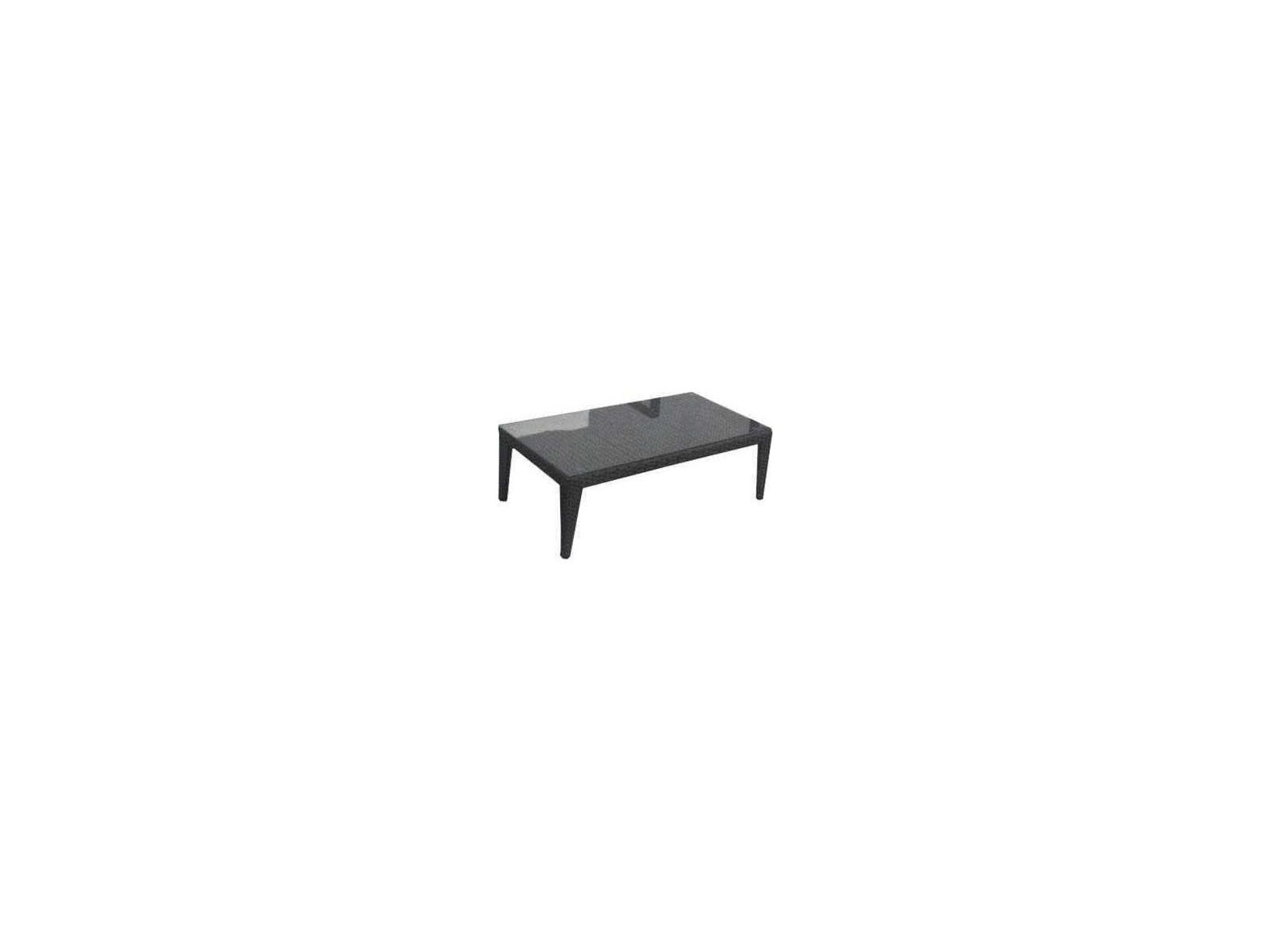 Schnupp Patio Sobe Deluxe Wicker Rectangular Glass Top Coffee Table