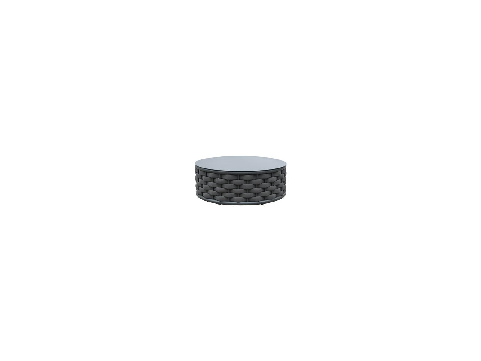 Schnupp Patio Savannah Rope Aluminum Charcoal Round Coffee Table