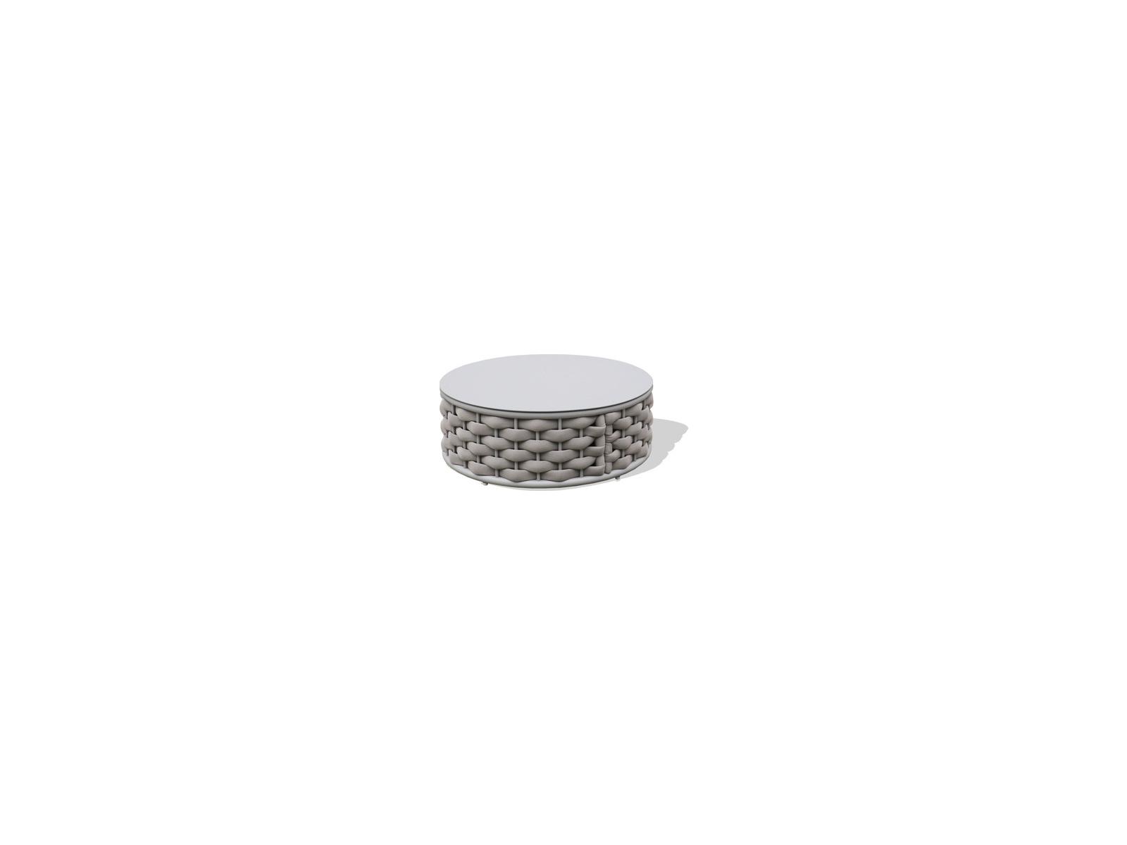 Schnupp Patio Savannah Rope Aluminum Champagne Round Coffee Table