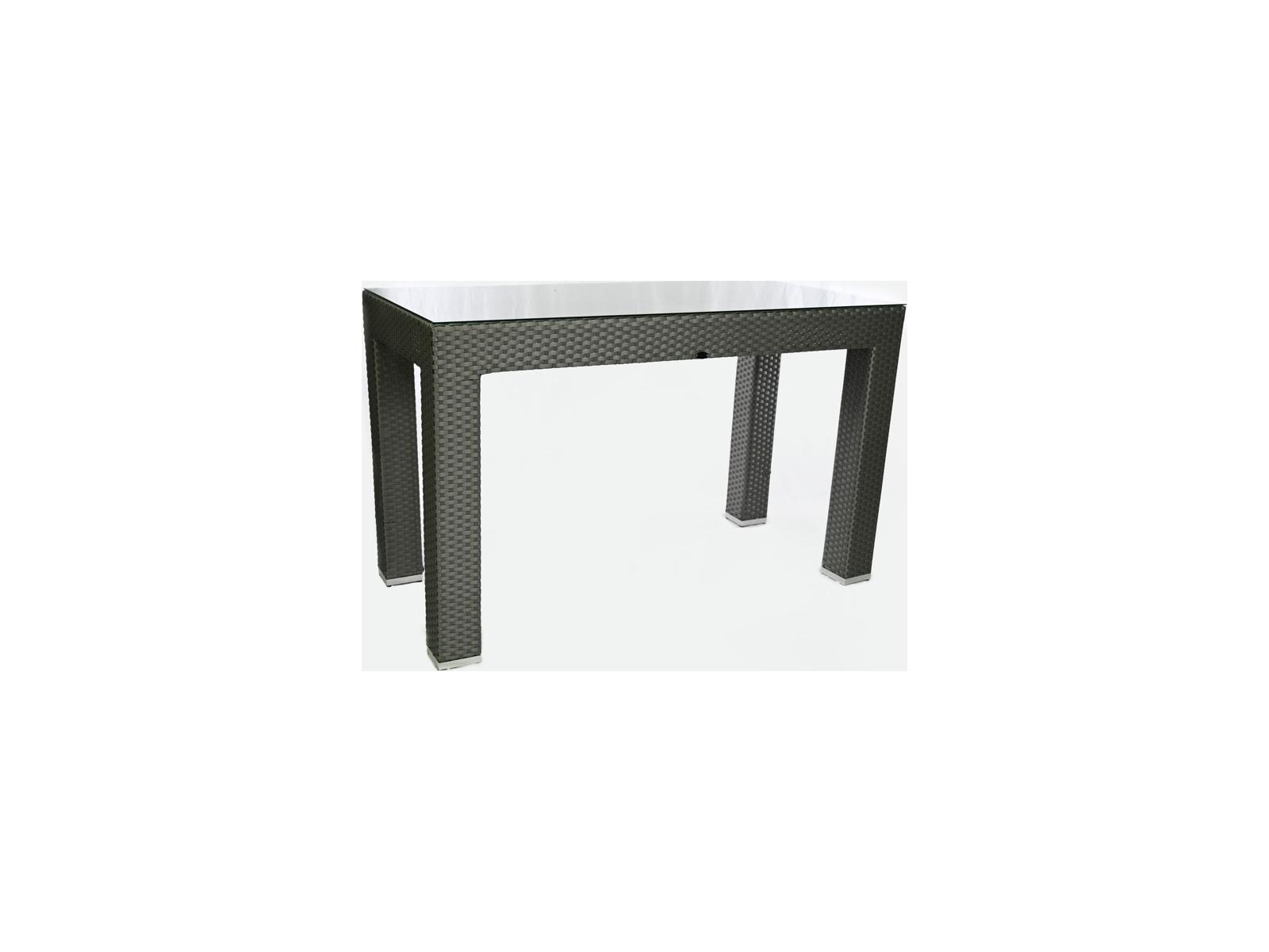Schnupp Patio Venice Wicker Brown Rectangular Glass Top Bar Table
