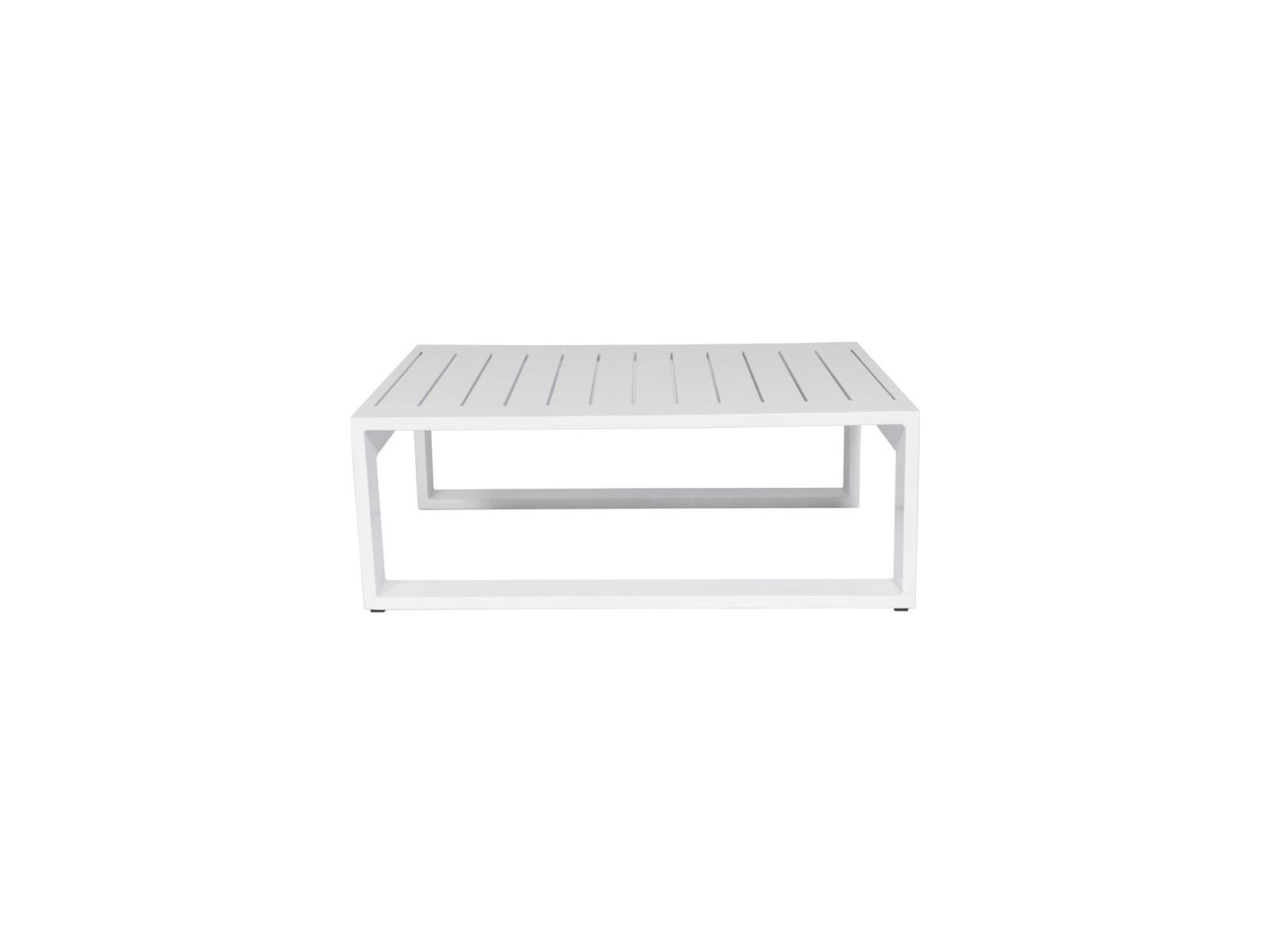 Schnupp Patio Aruba Aluminum White Large Rectangular Coffee Table