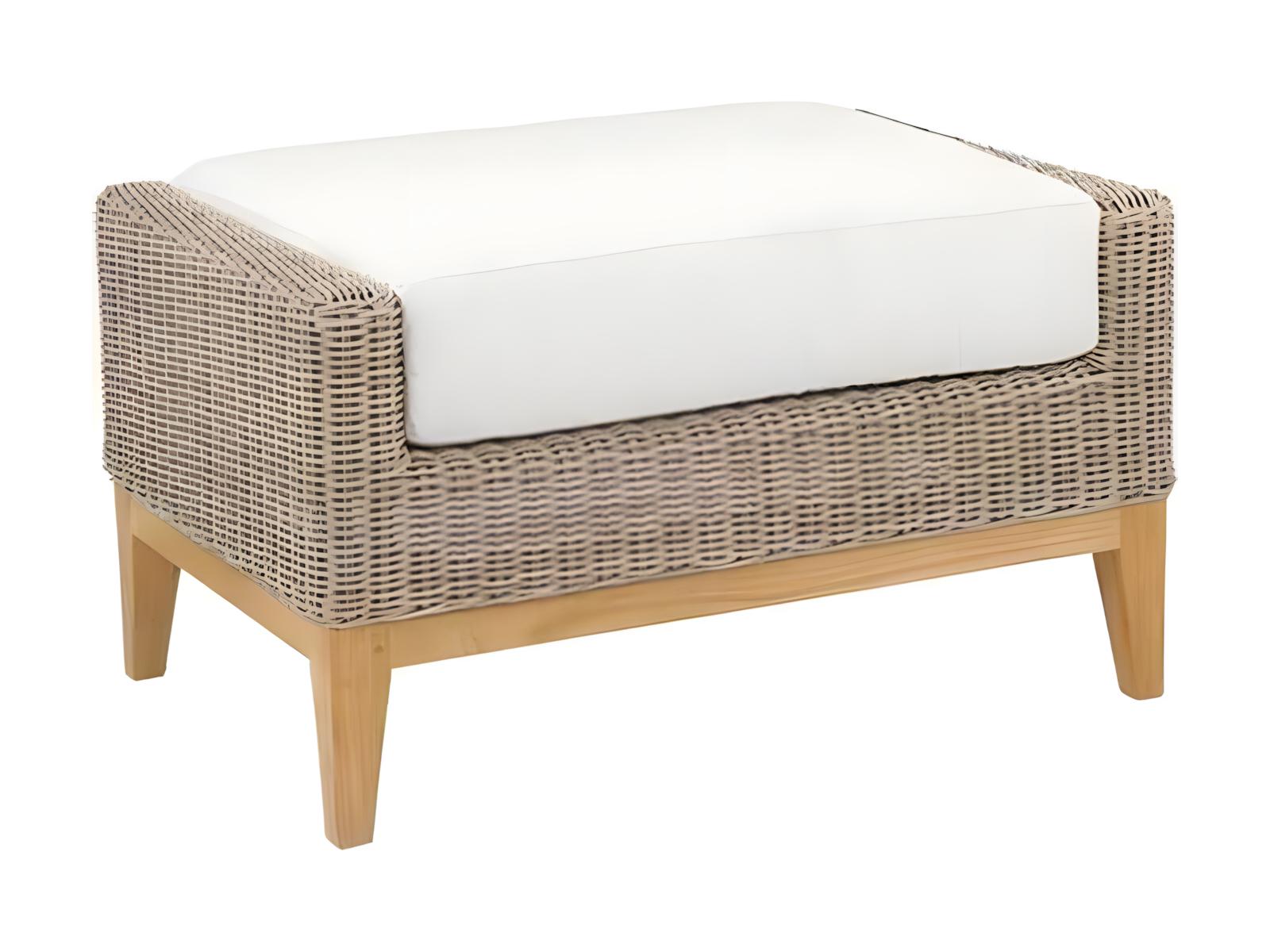 Kingsley Bate Special Order Frances Teak Cushion Ottoman