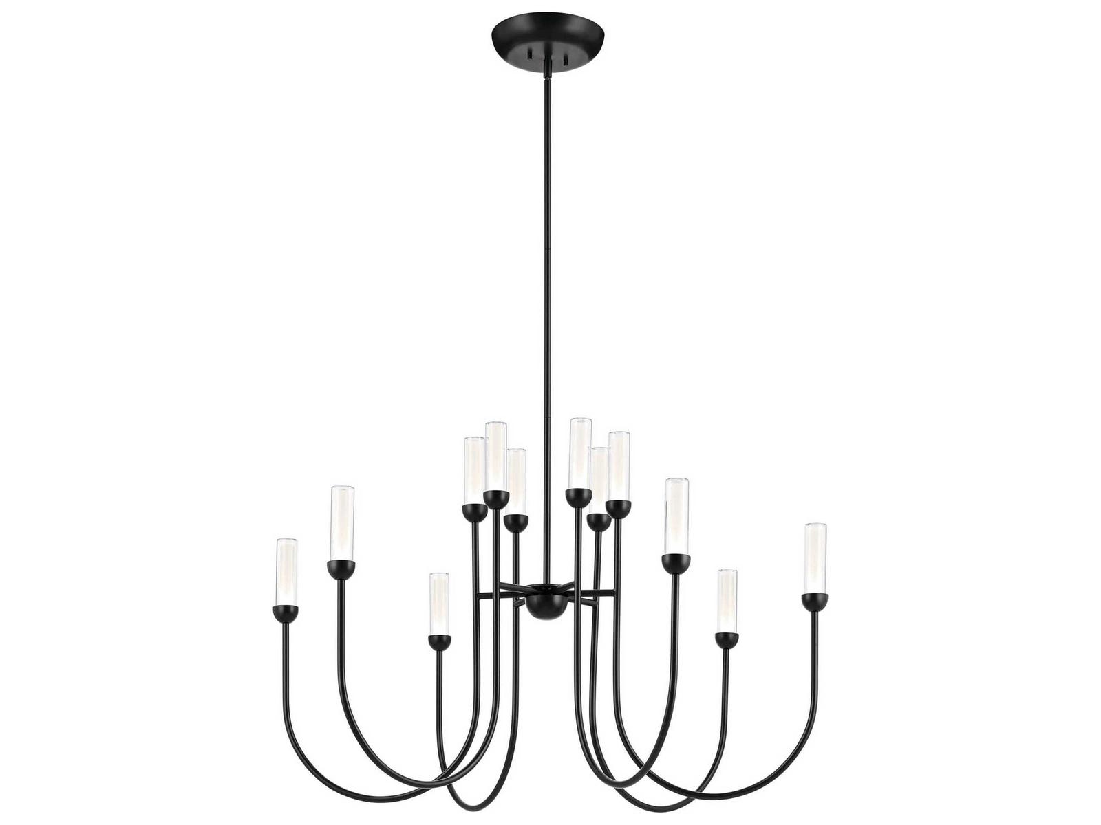 Kichler Moraine 12-Light Black Cylinder Chandelier