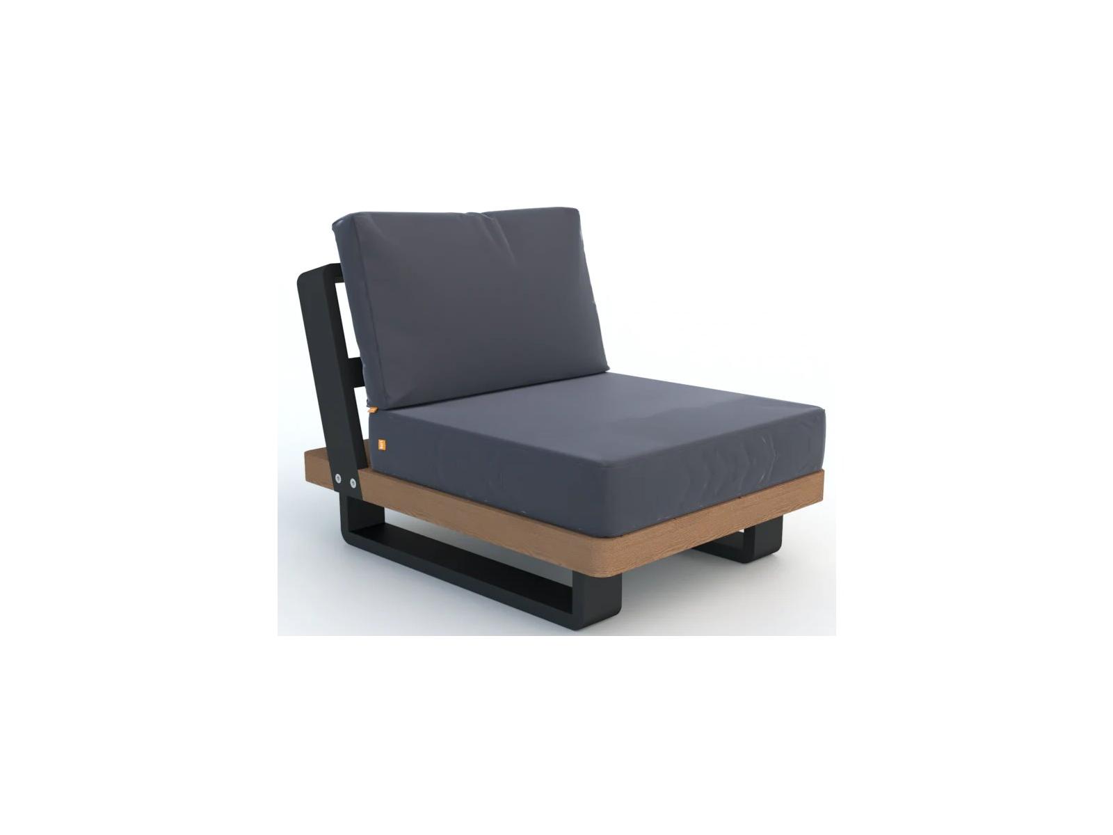 Kettler Fitz Roy Aluminum Lava Modular Outdoor Patio Lounge Chair in Natte Charcoal