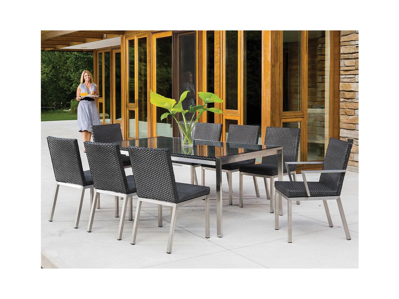 Lloyd Flanders Elements Steel Wicker Patio Dining Set