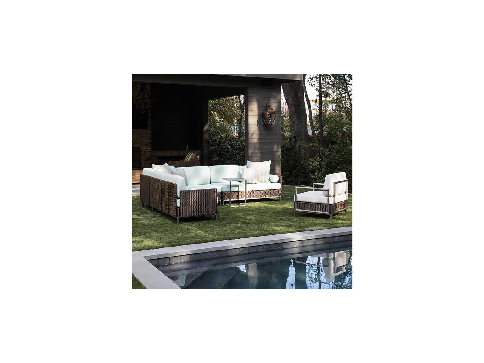 Lloyd Flanders Elements Steel Wicker Sectional Outdoor Patio Lounge Set