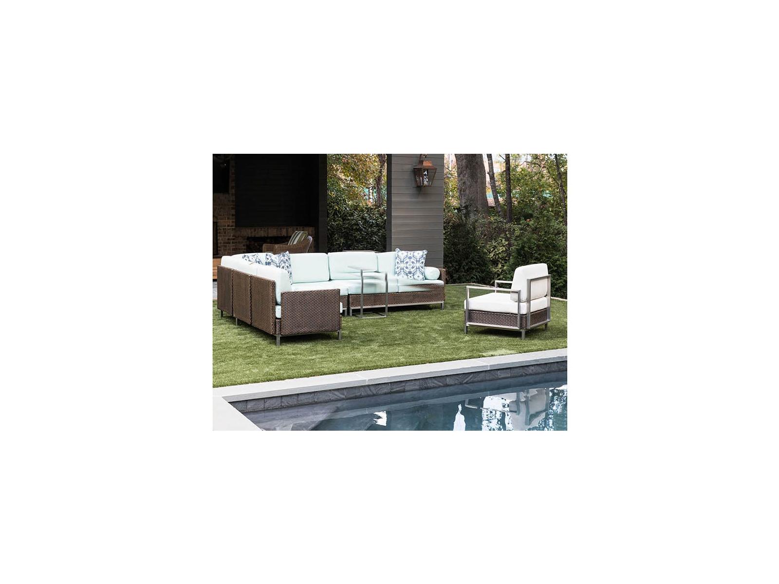 Lloyd Flanders Elements Steel Wicker Sectional Outdoor Lounge Set