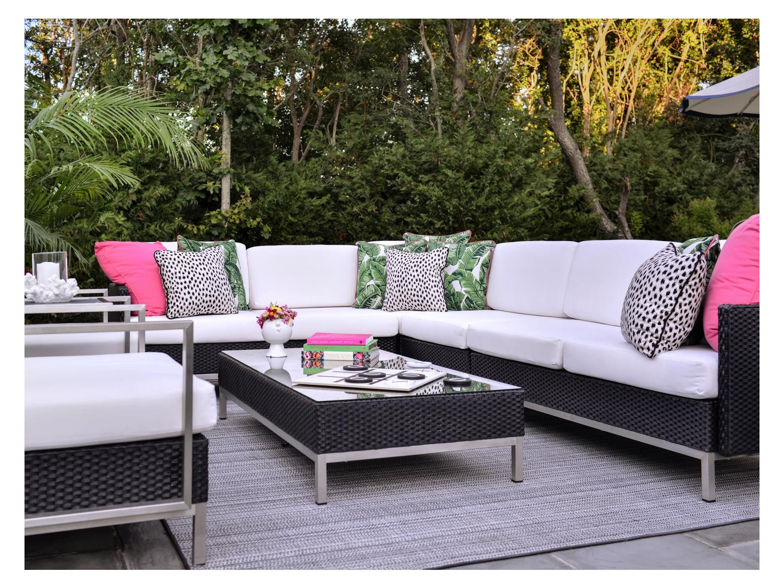 Lloyd Flanders Elements Wicker Sectional Outdoor Lounge Set