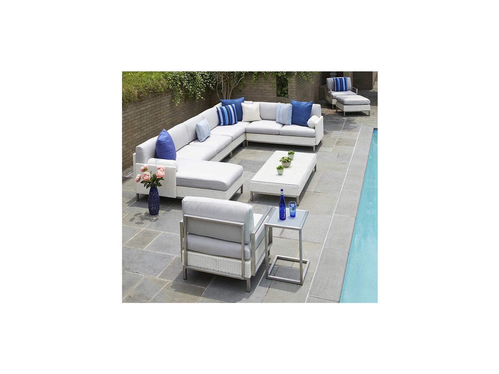 Lloyd Flanders Elements Steel Wicker Sectional Patio Lounge Set